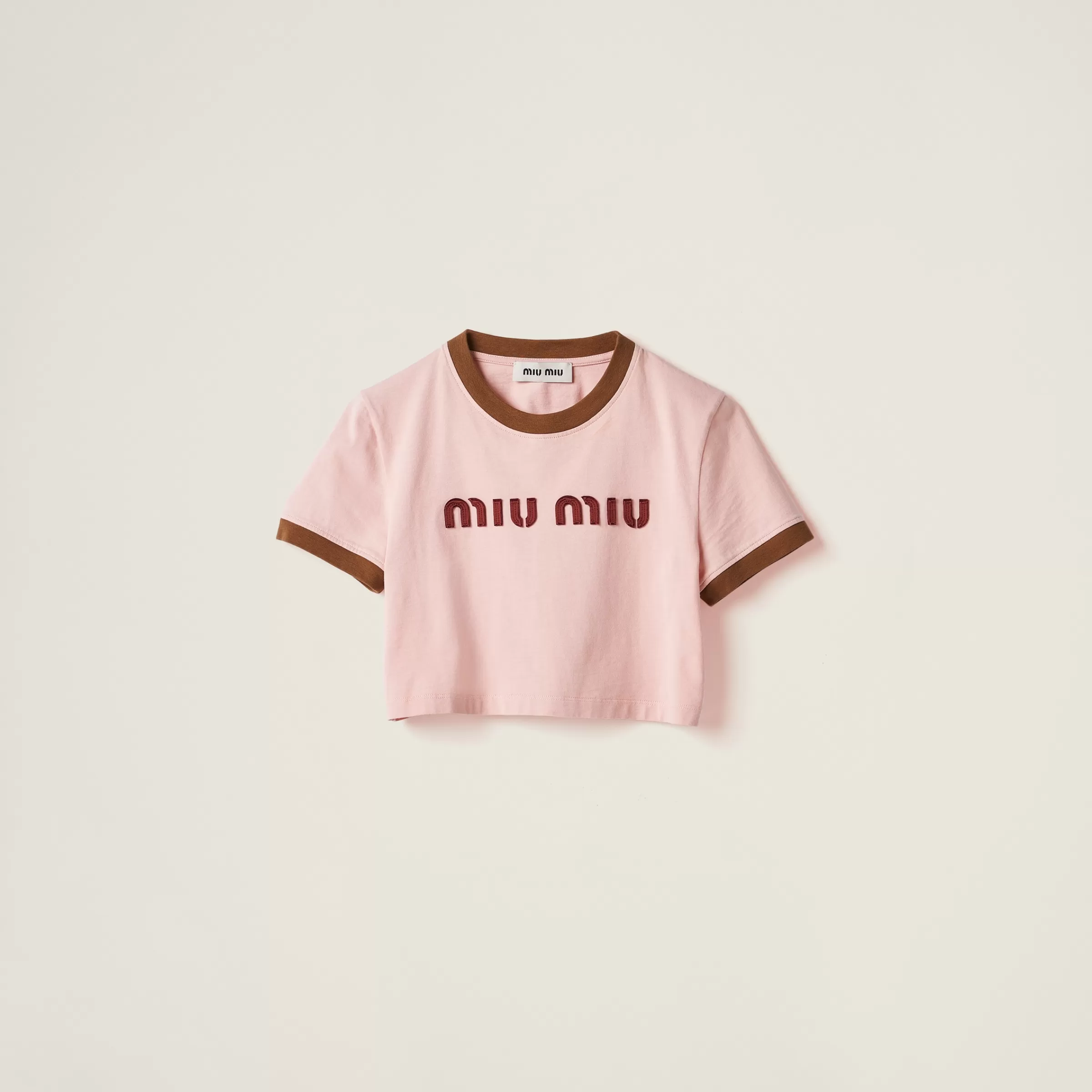 Miu Miu Embroidered Cotton Jersey T-shirt |