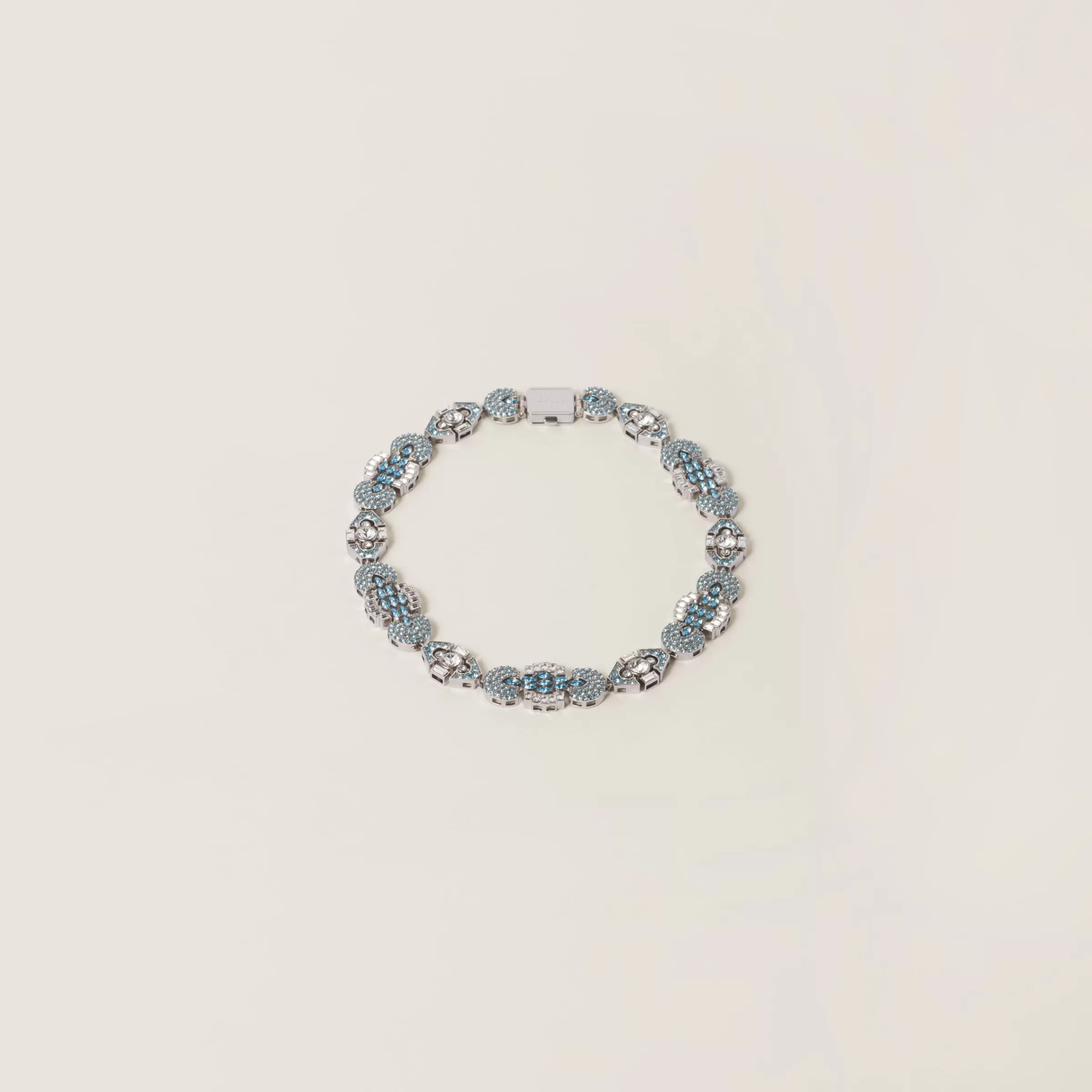 Miu Miu Metal Necklace With Crystals |
