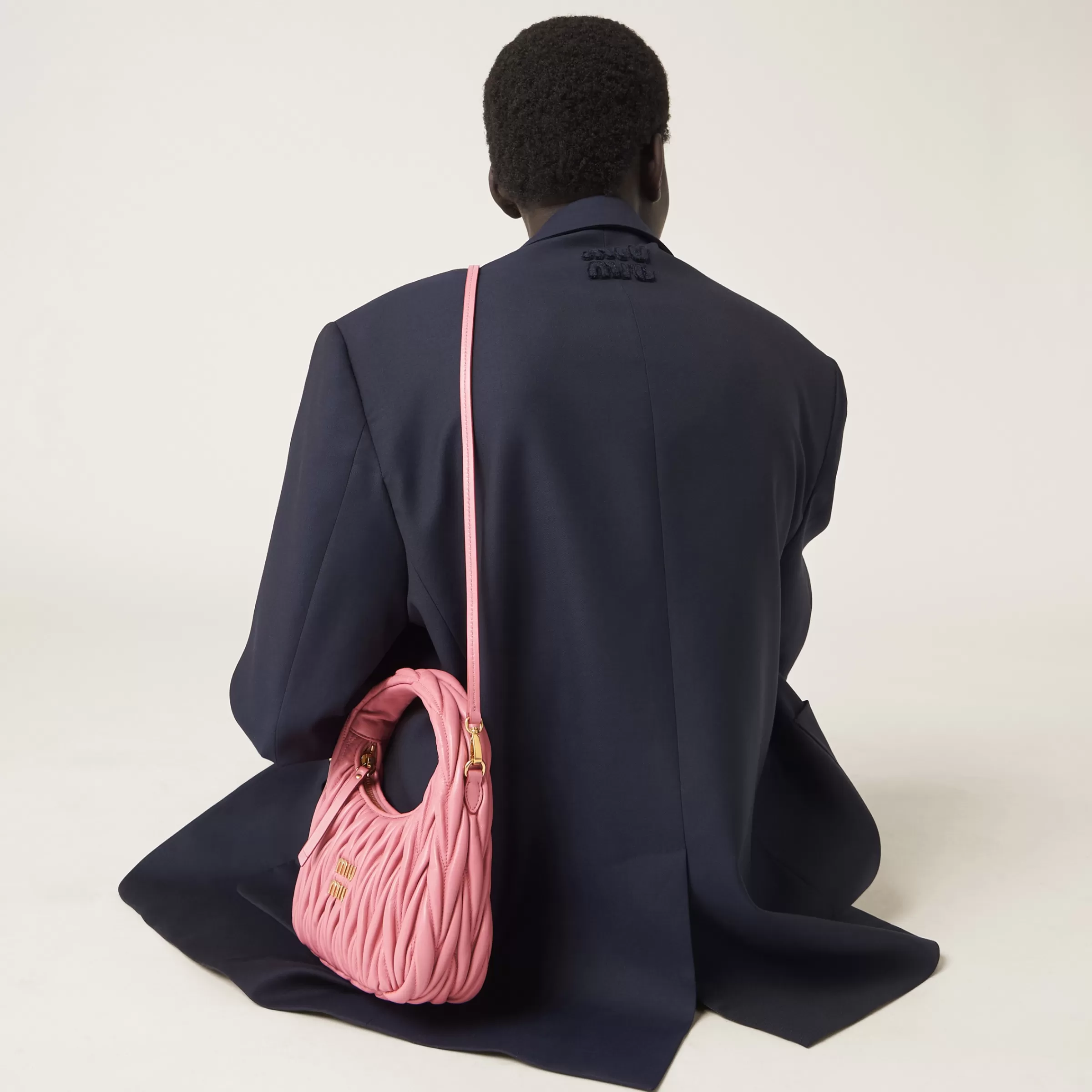 Miu Miu Wander Matelassé Nappa Leather Hobo Bag |