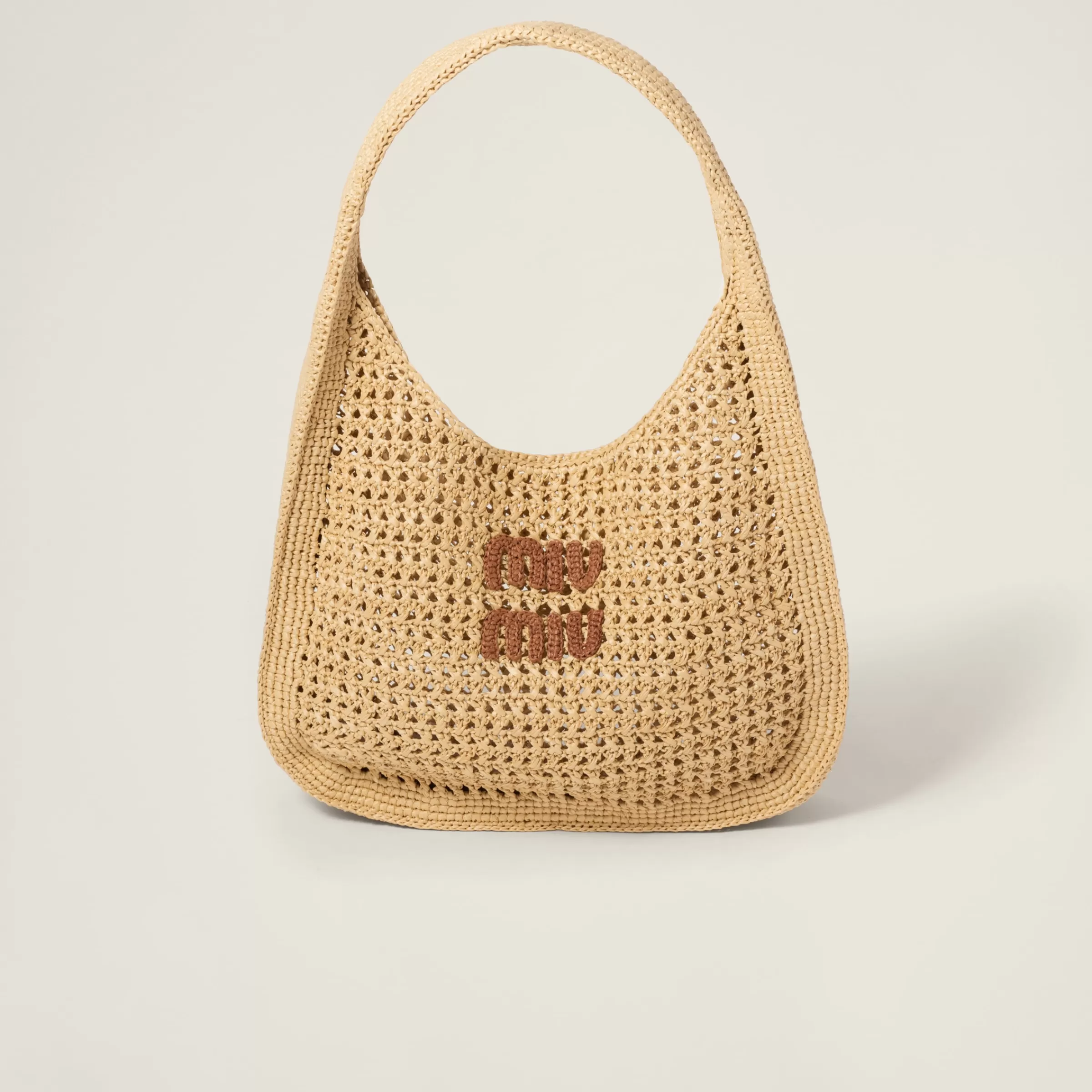 Miu Miu Woven Fabric Hobo Bag |
