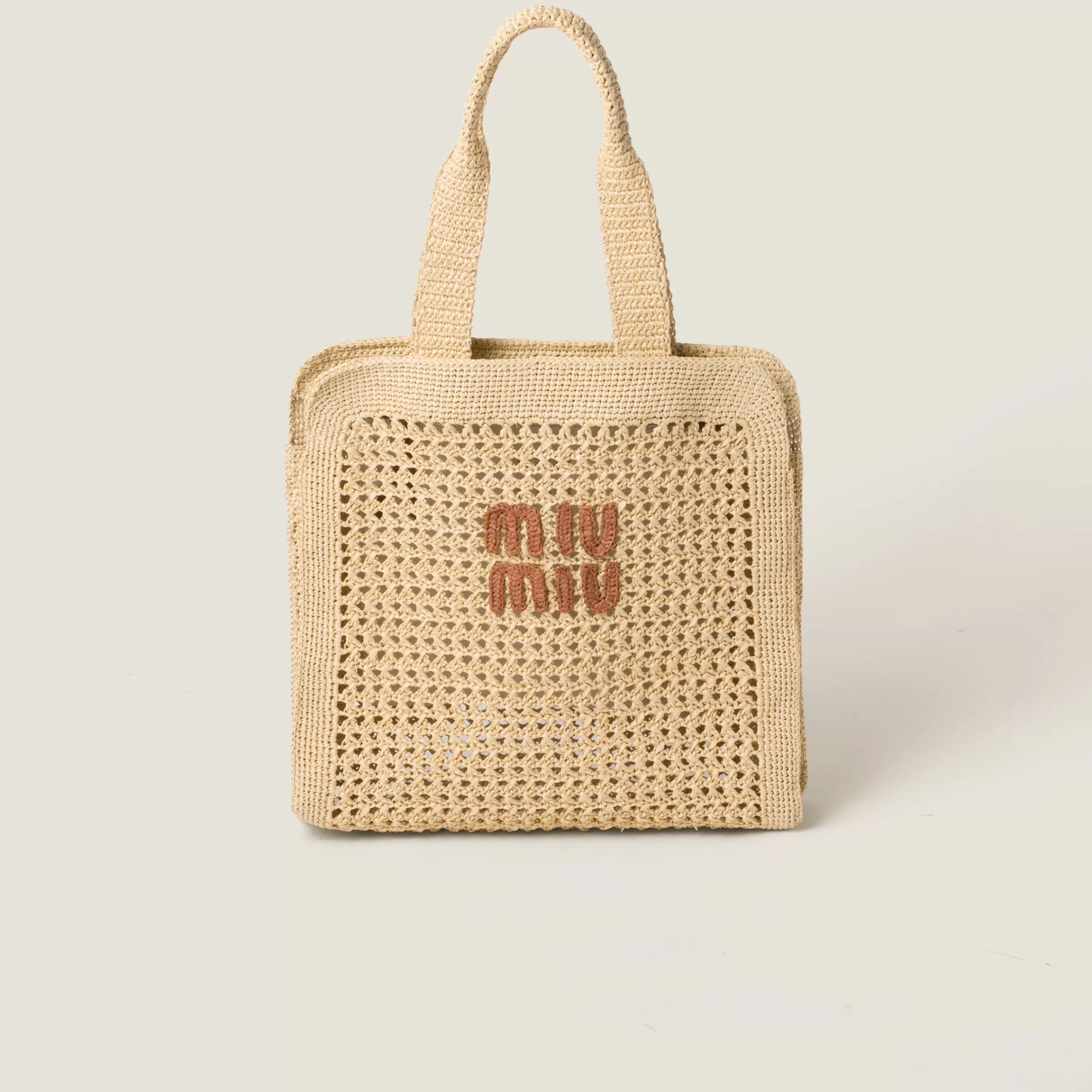 Miu Miu Woven Fabric Tote Bag |
