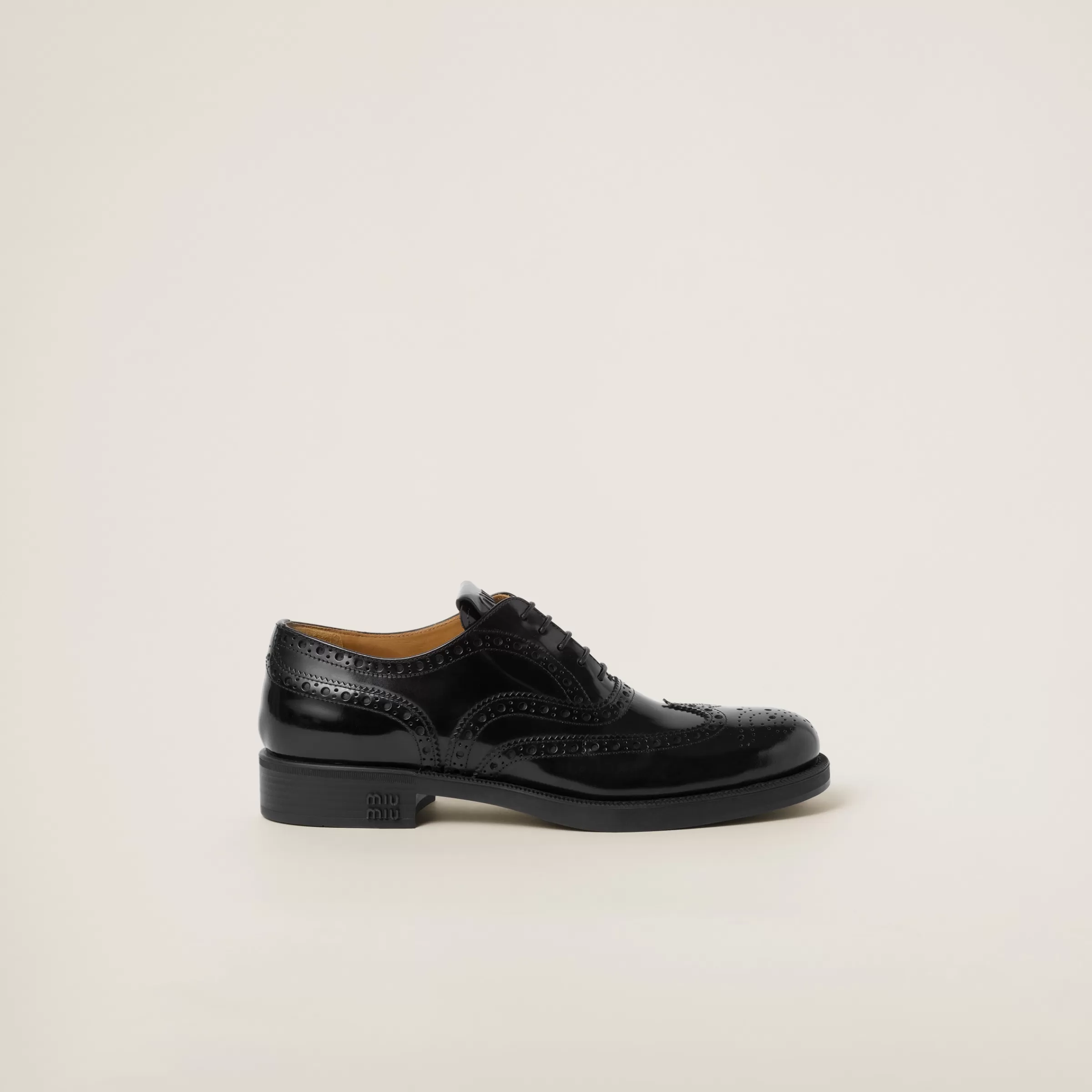 Miu Miu Church's X Brushed Leather Oxford Brogue Shoes |