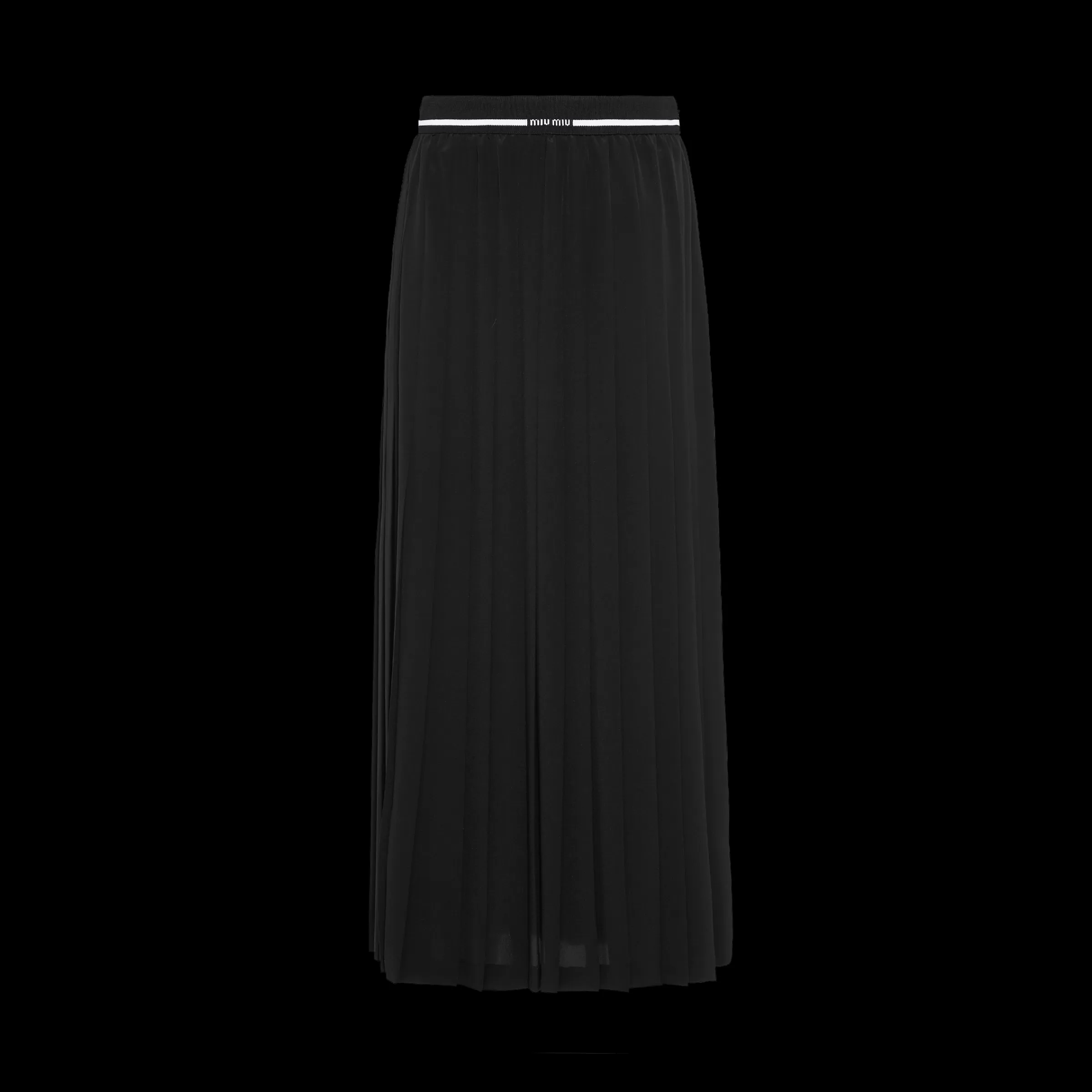 Miu Miu Crepe De Chine Pleated Midi Skirt |