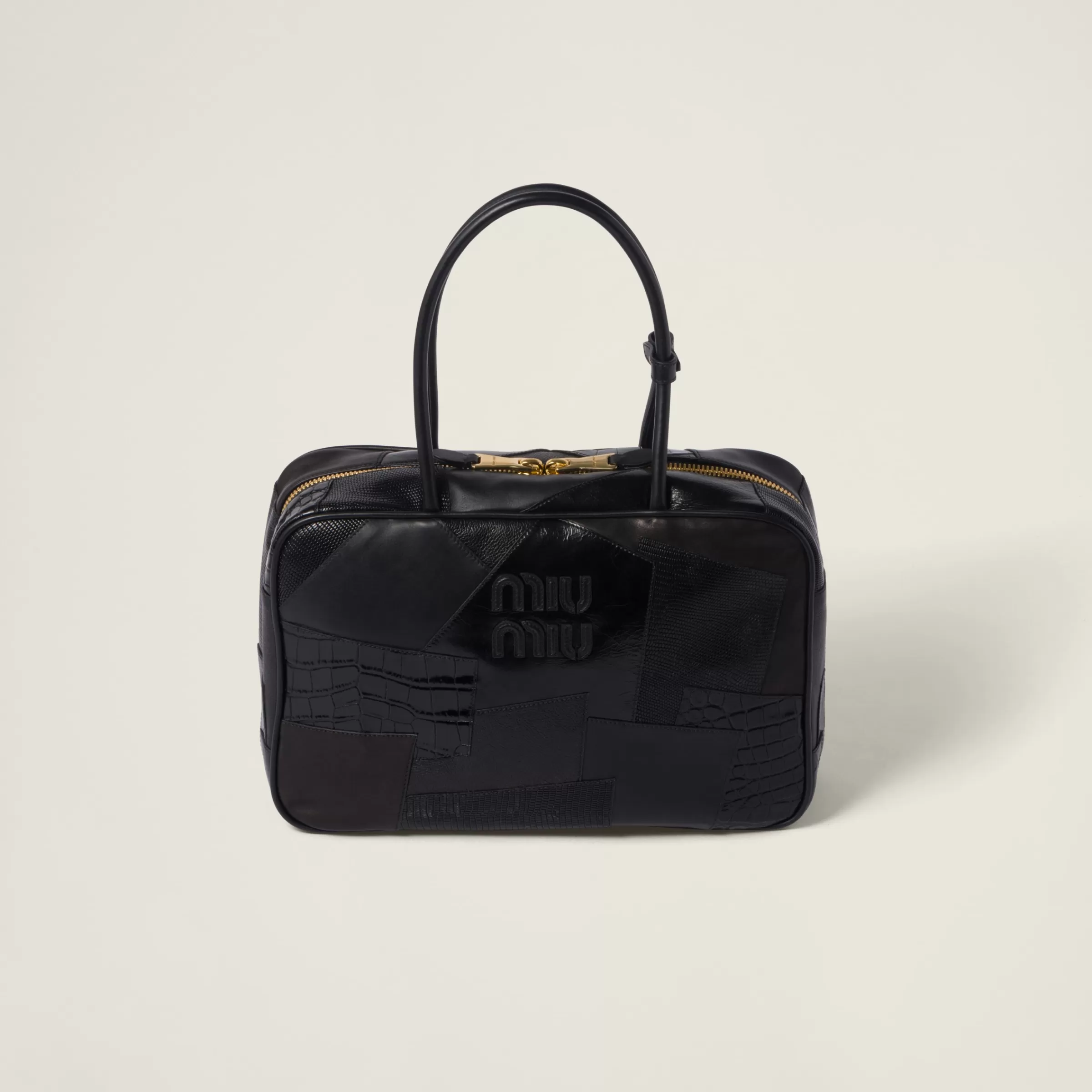 Miu Miu Leather Patchwork Top-handle Bag |