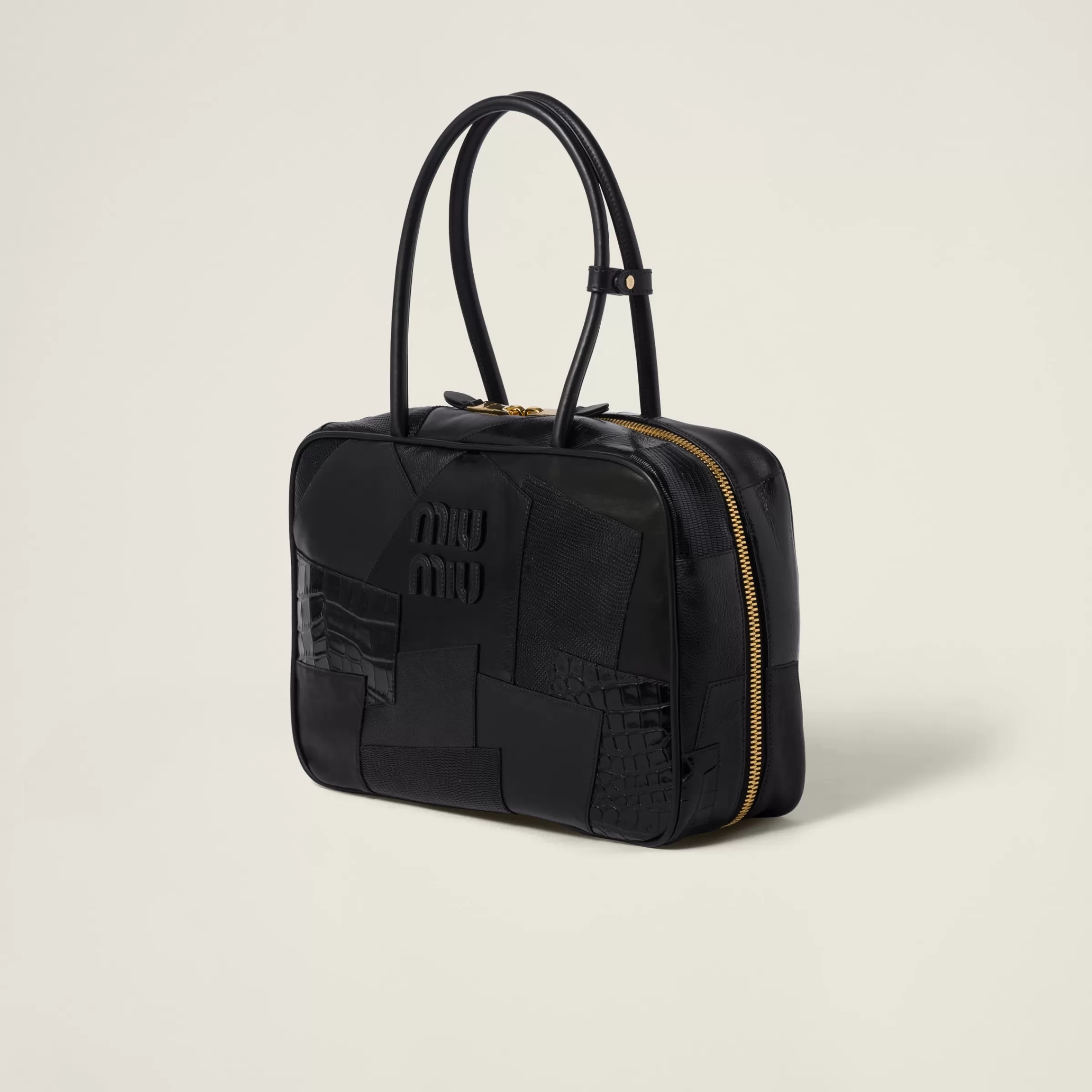 Miu Miu Leather Patchwork Top-handle Bag |
