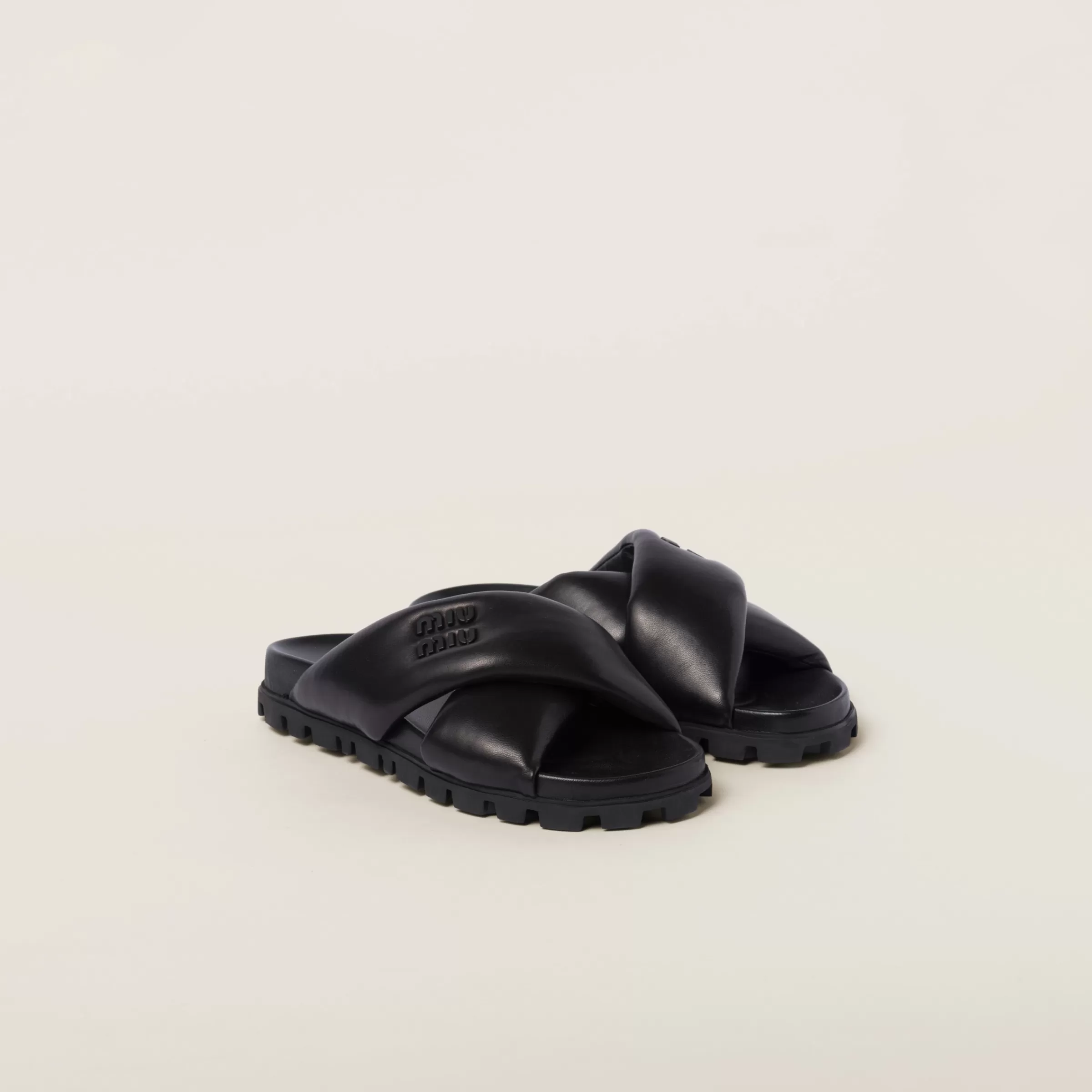 Miu Miu Leather Slides |
