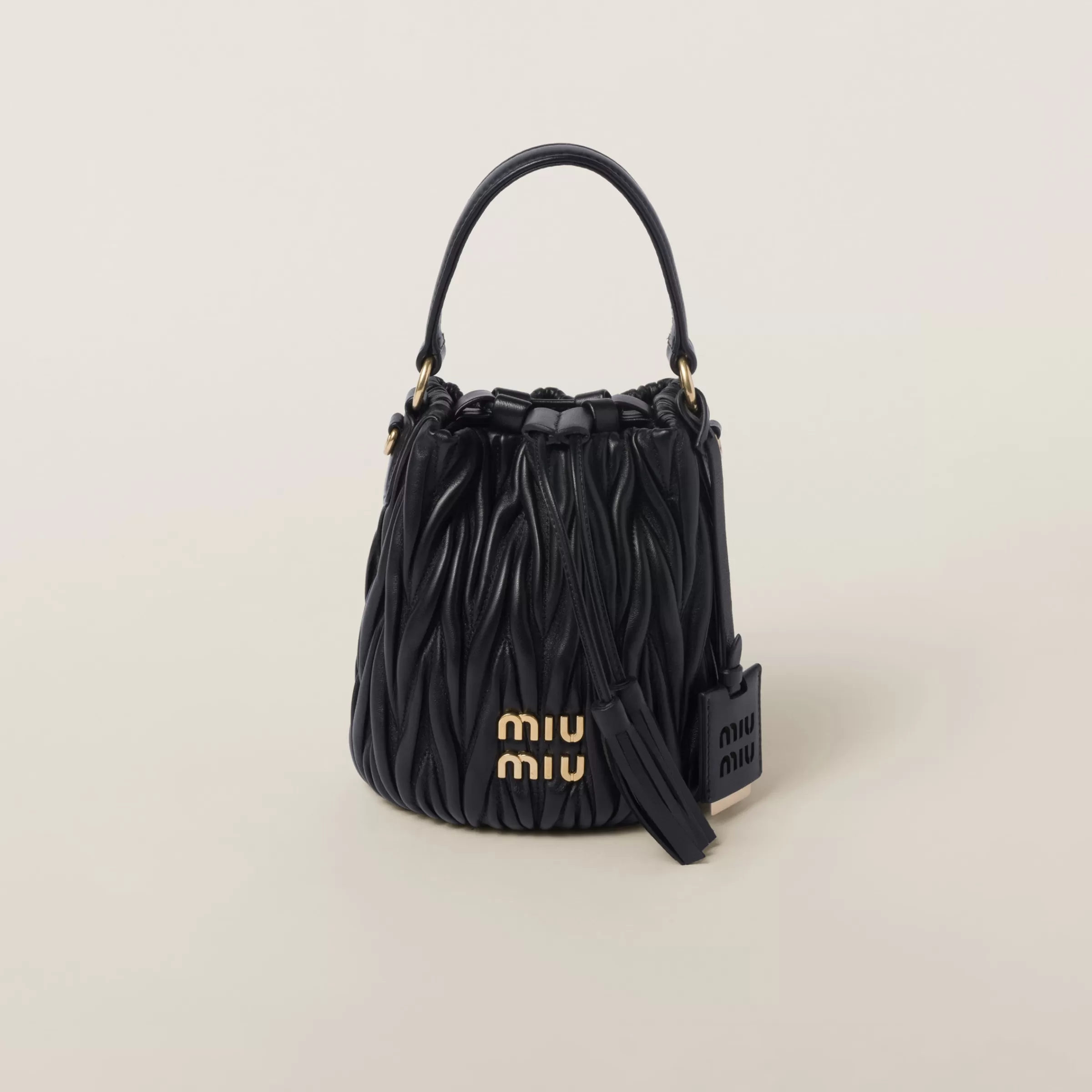 Miu Miu Matelassé Nappa Leather Bucket Bag |