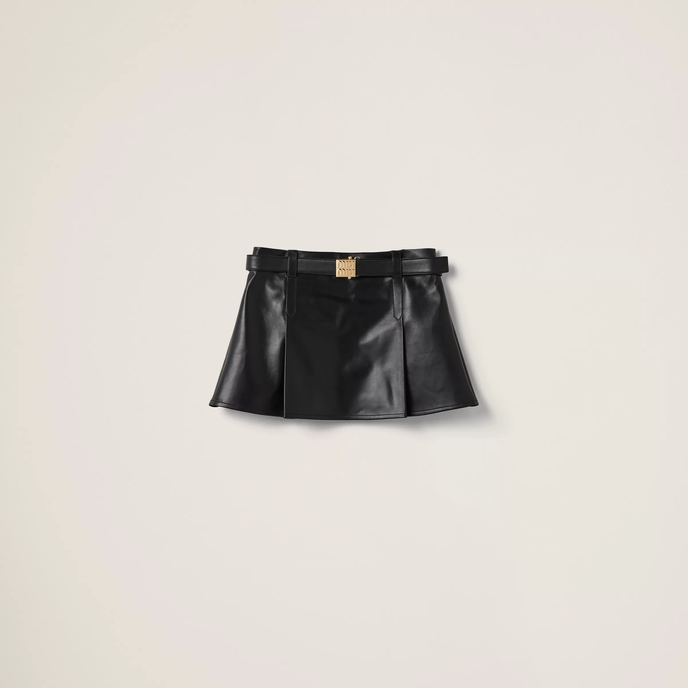 Miu Miu Nappa Leather Miniskirt |