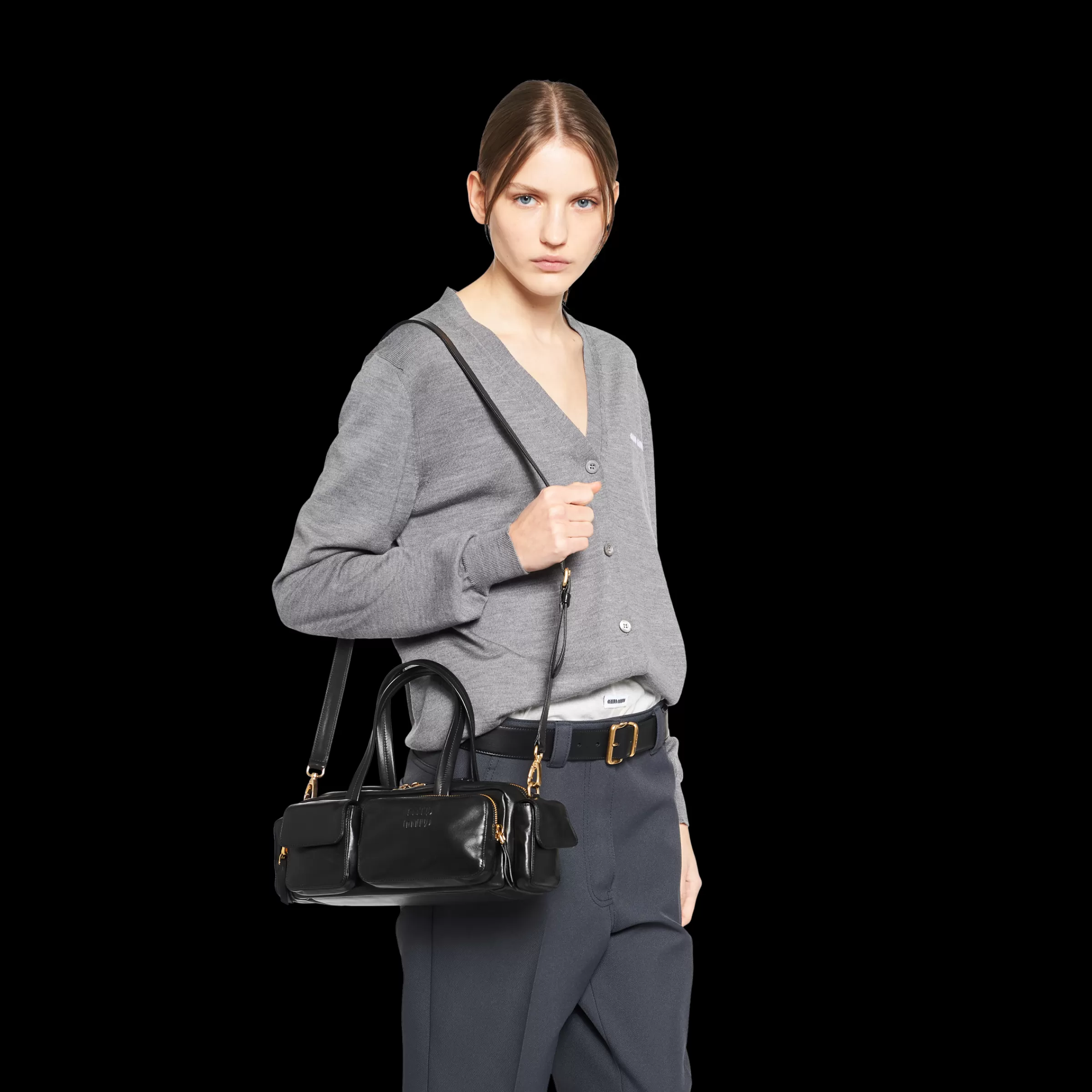 Miu Miu Nappa Leather Pocket Top-handle Bag |