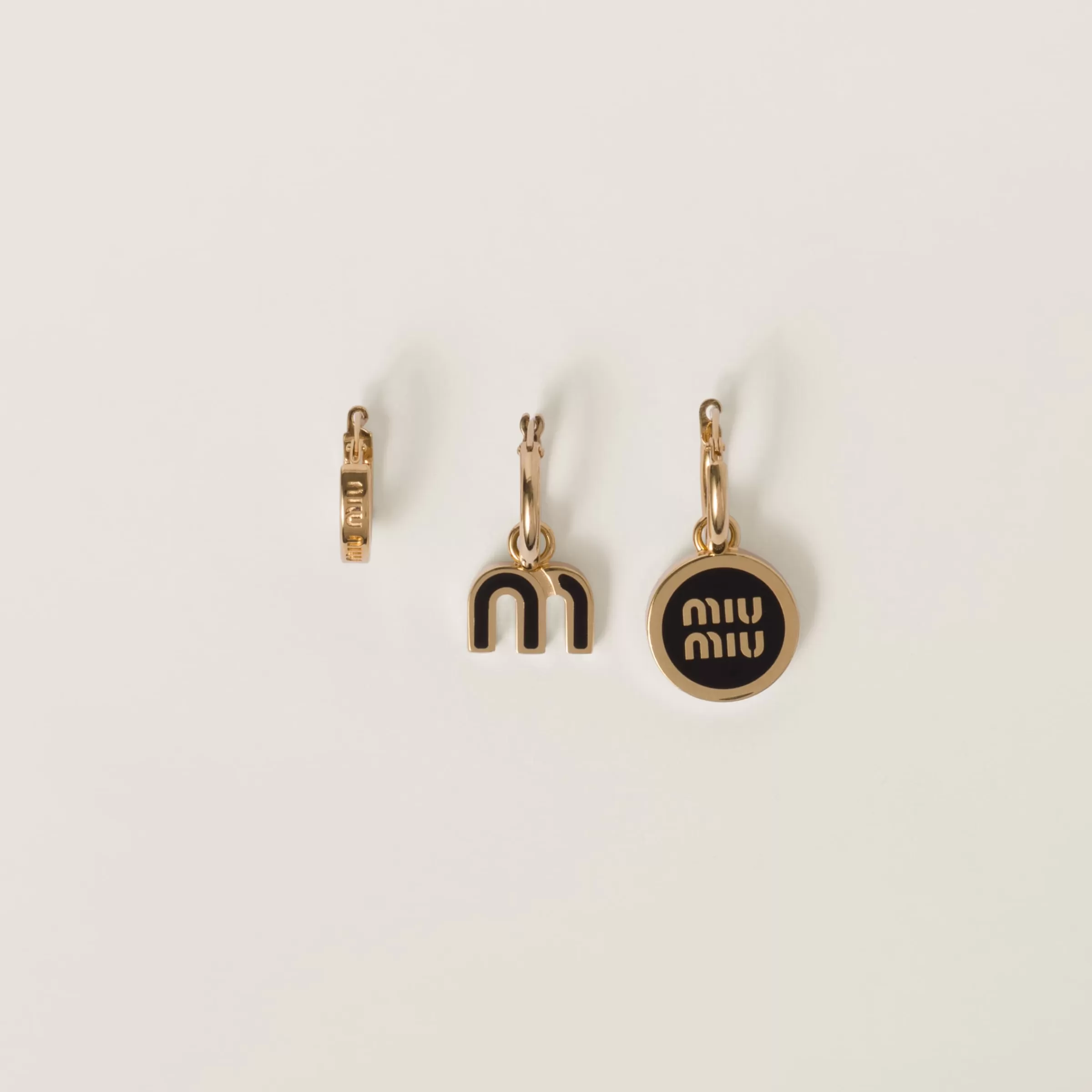 Miu Miu Set Of Enameled Metal Earrings |
