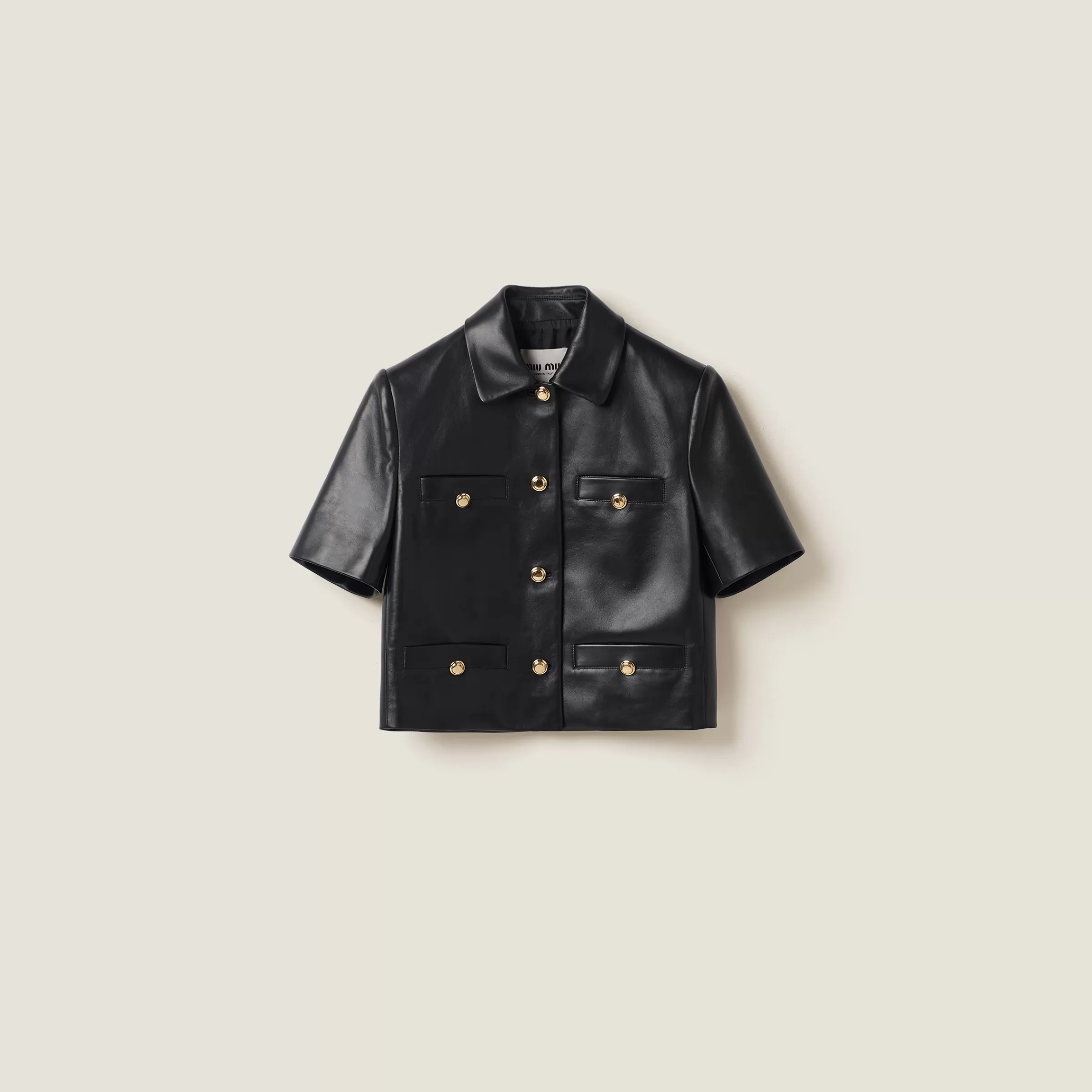 Miu Miu Short-sleeved Nappa Leather Jacket |