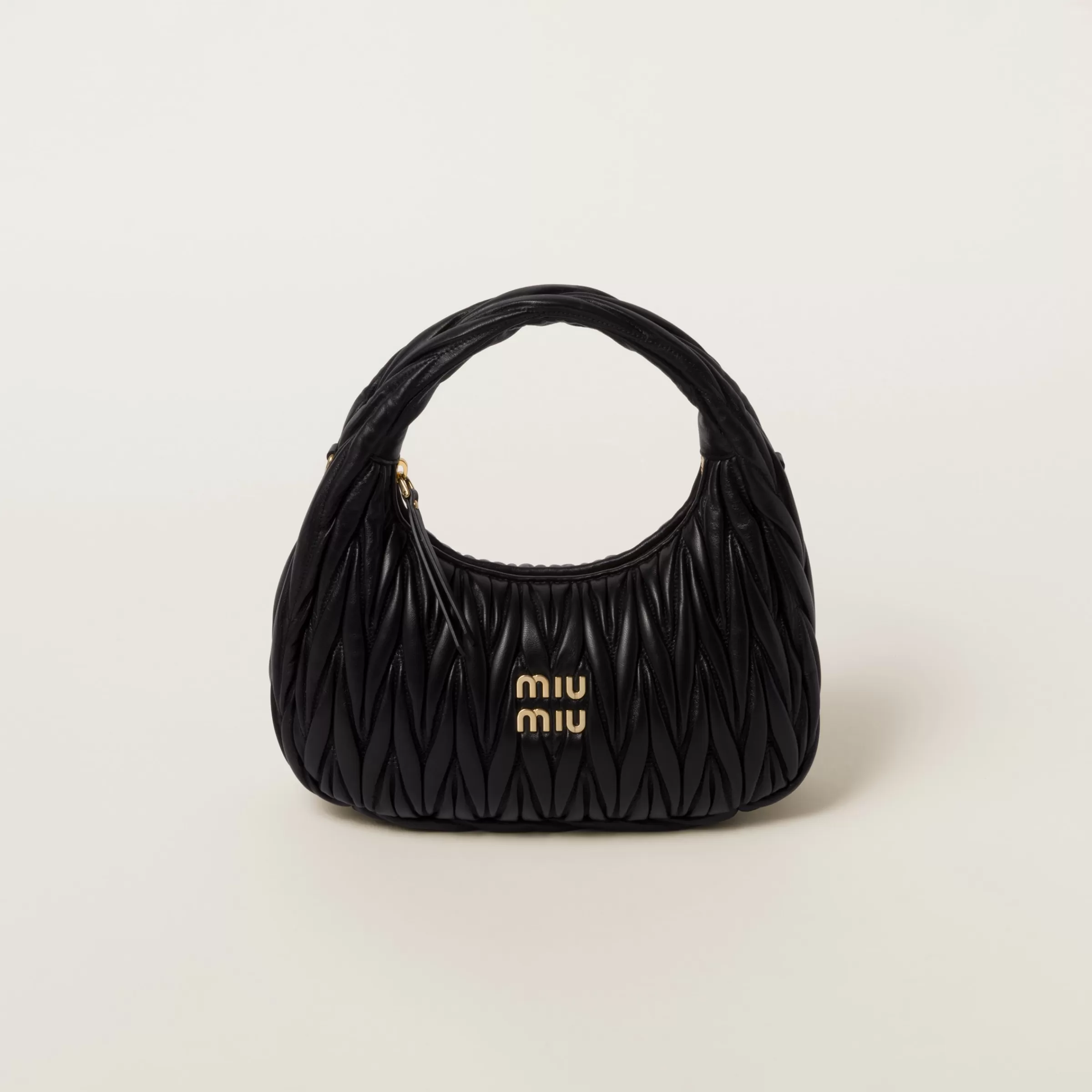 Miu Miu Wander Matelassé Nappa Leather Hobo Bag |