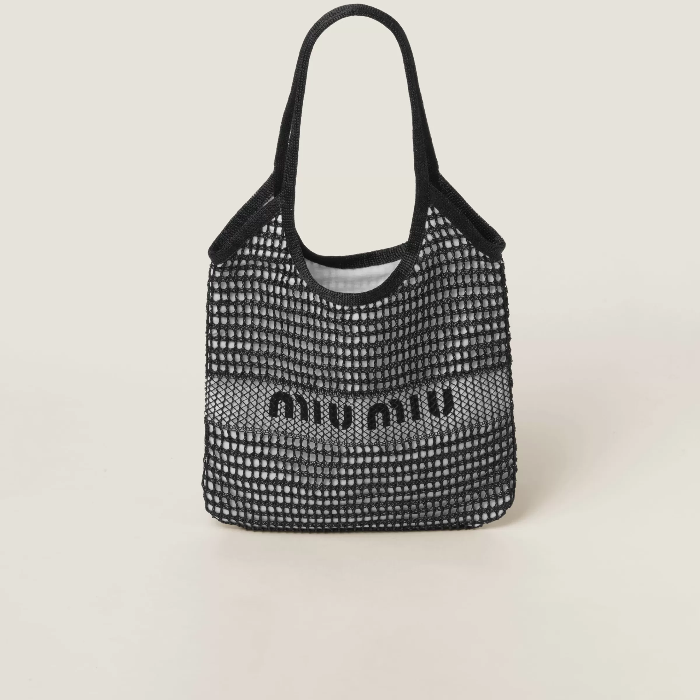 Miu Miu Woven Fabric And Linen Mini-tote Bag |