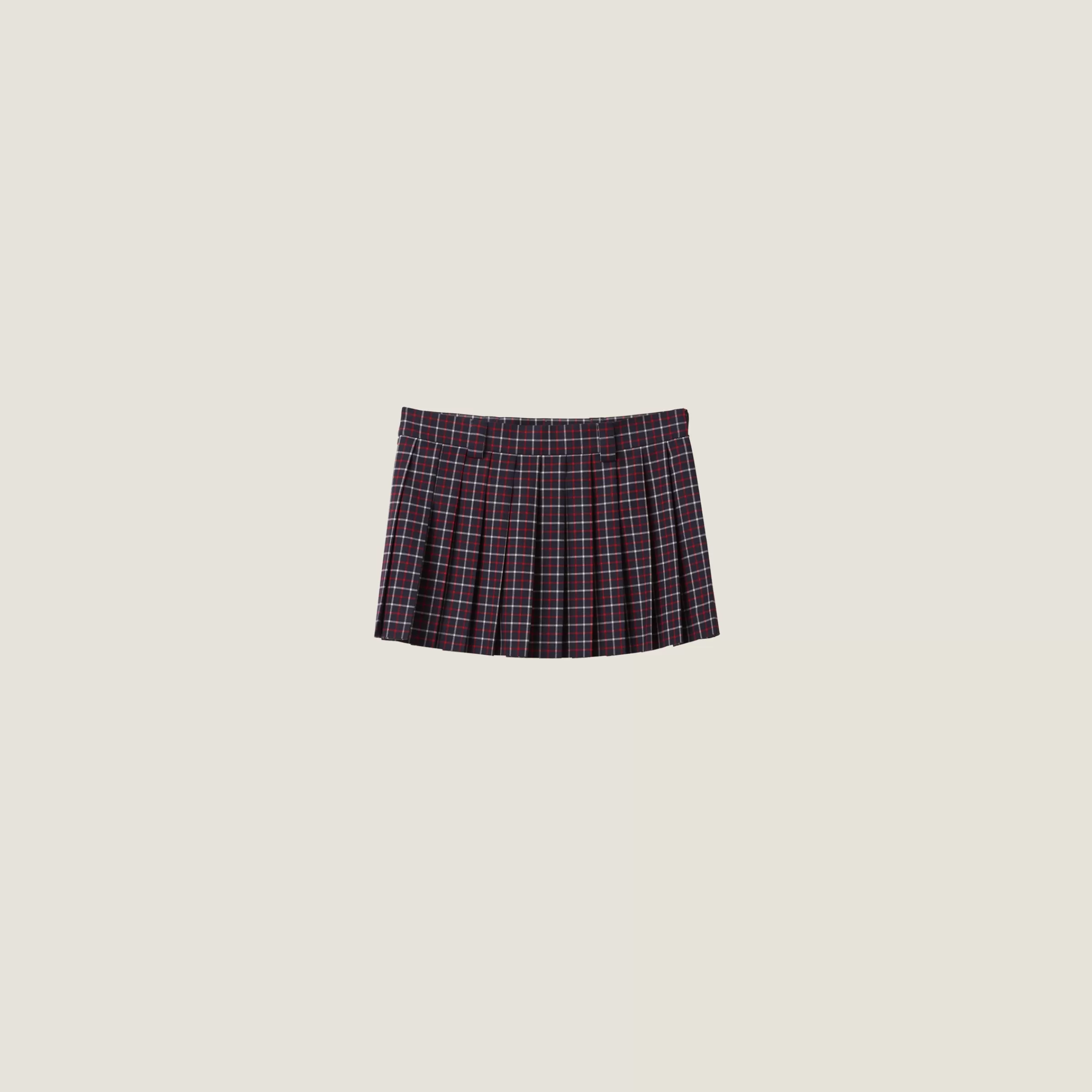 Miu Miu Checked Wool Miniskirt |