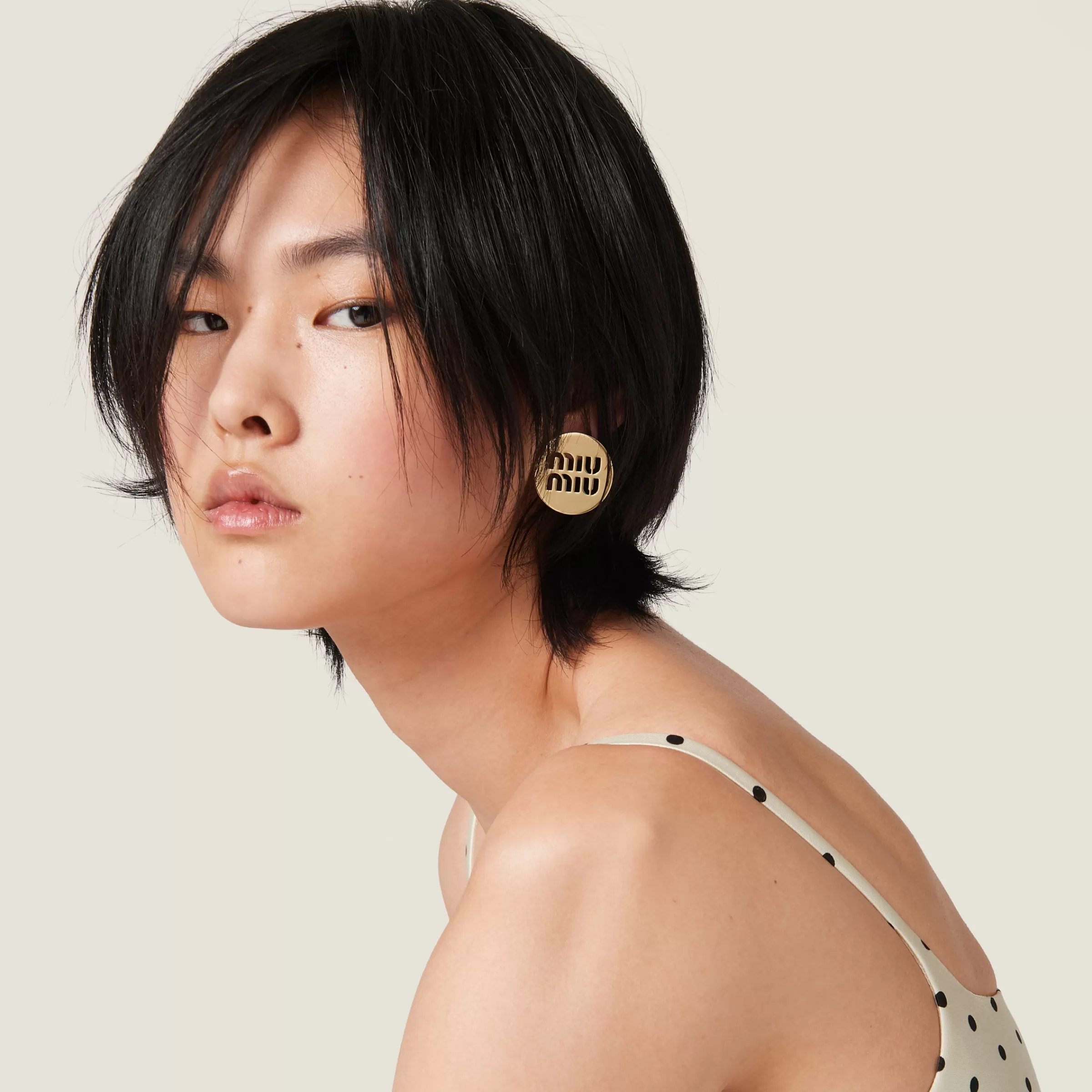 Miu Miu Miu Logo Earrings |