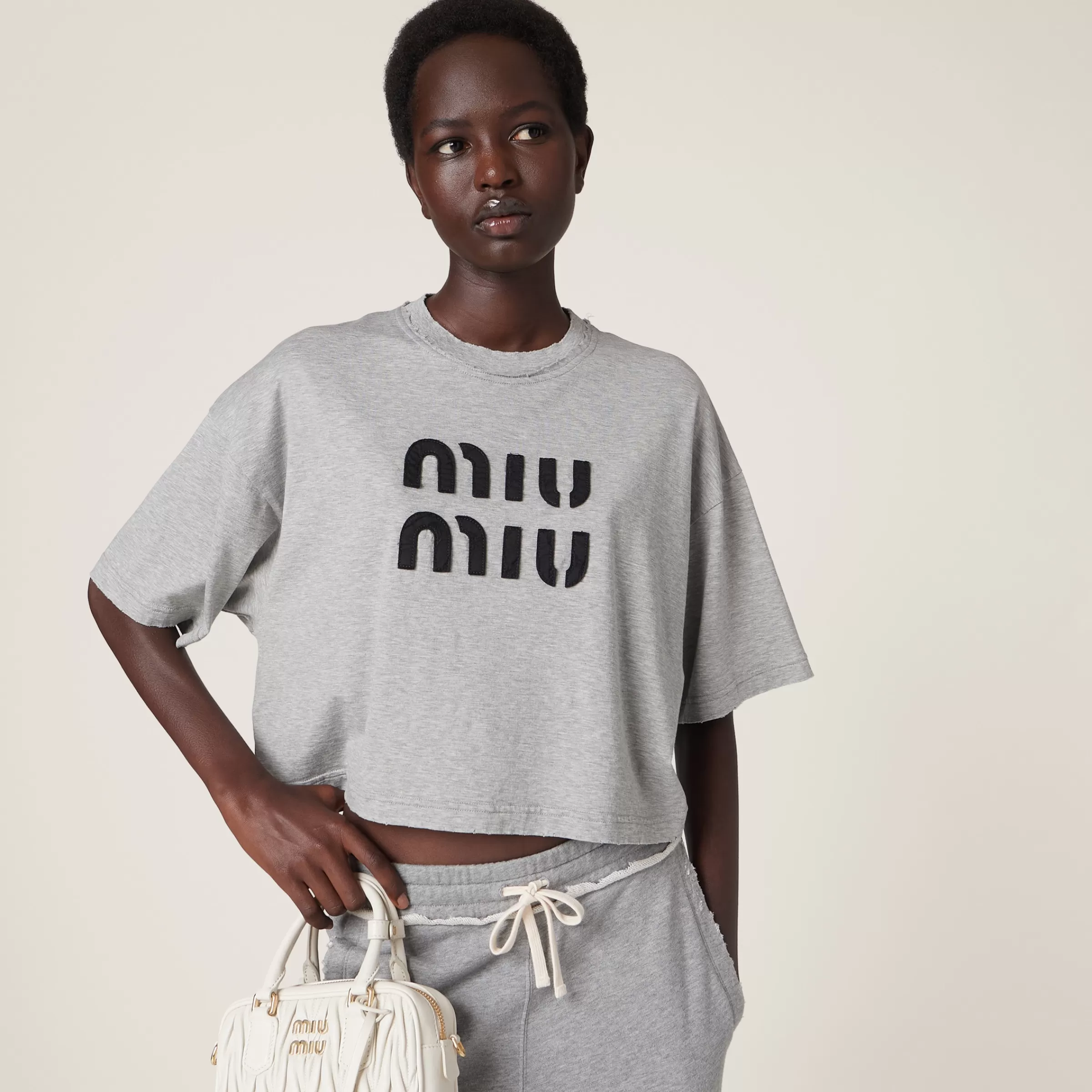 Miu Miu Cotton T-shirt With Embroidered Logo |