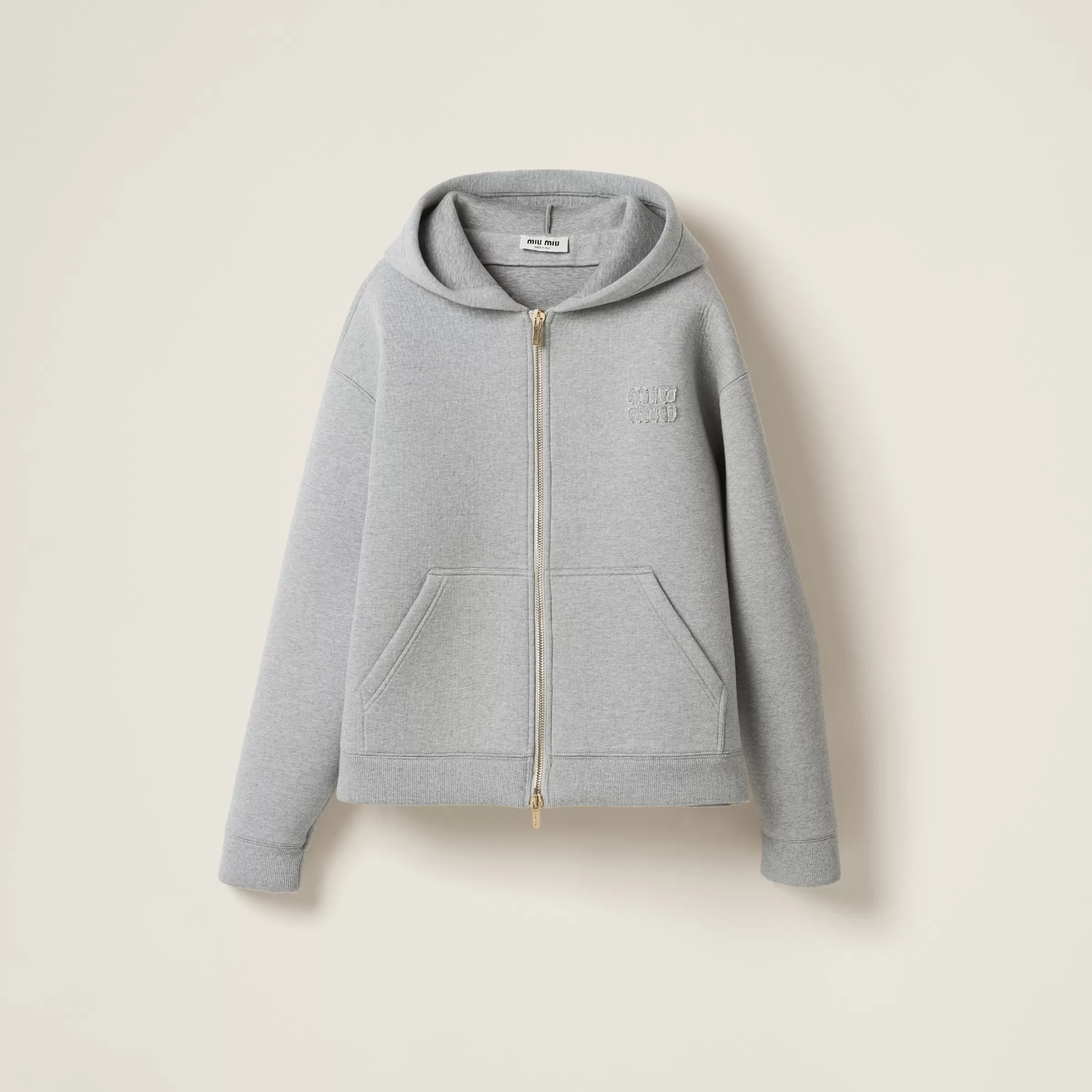 Miu Miu Embroidered Cotton Hoodie |