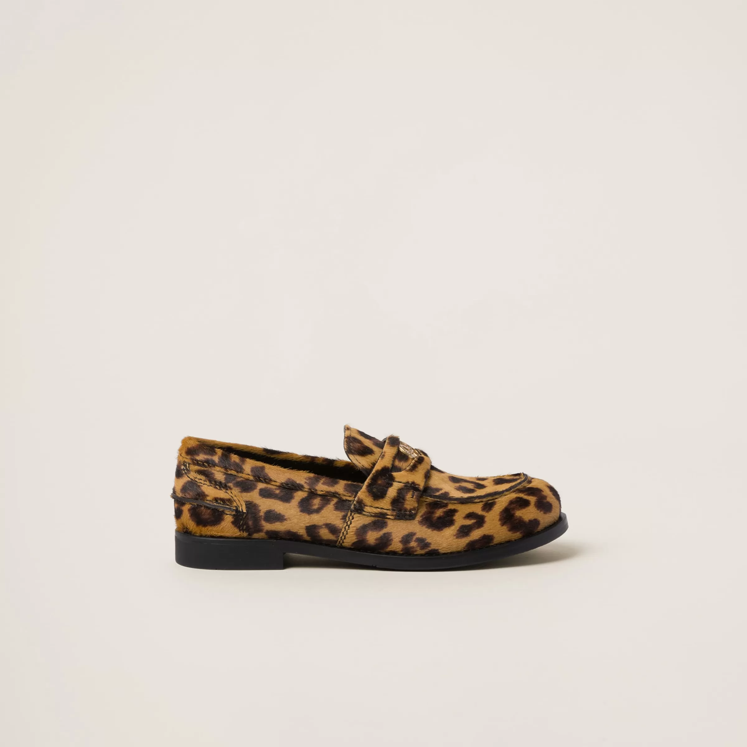 Miu Miu Leopard-print Calf Hair-effect Loafers |