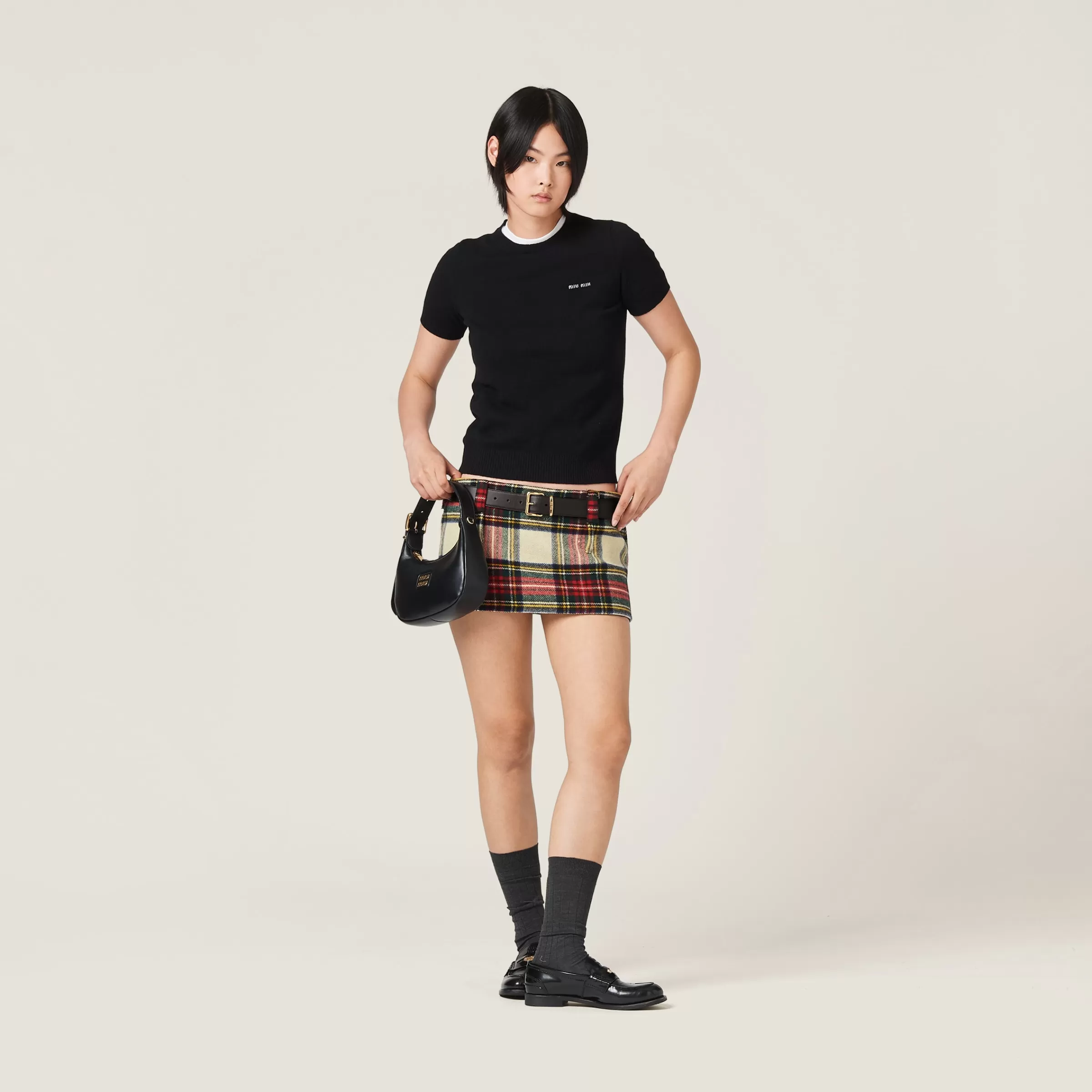 Miu Miu Plaid Miniskirt |