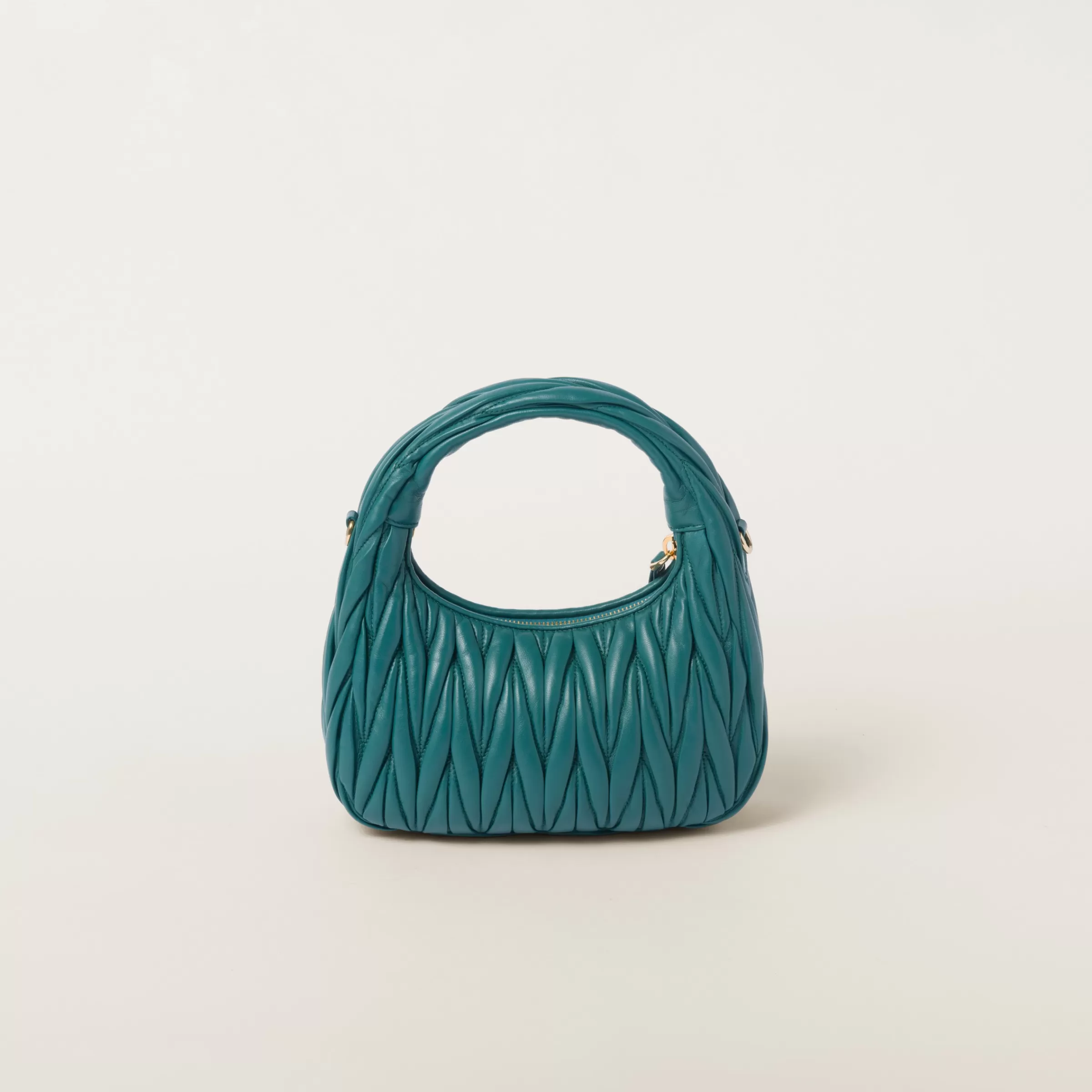 Miu Miu Wander Matelassé Nappa Leather Hobo Bag |
