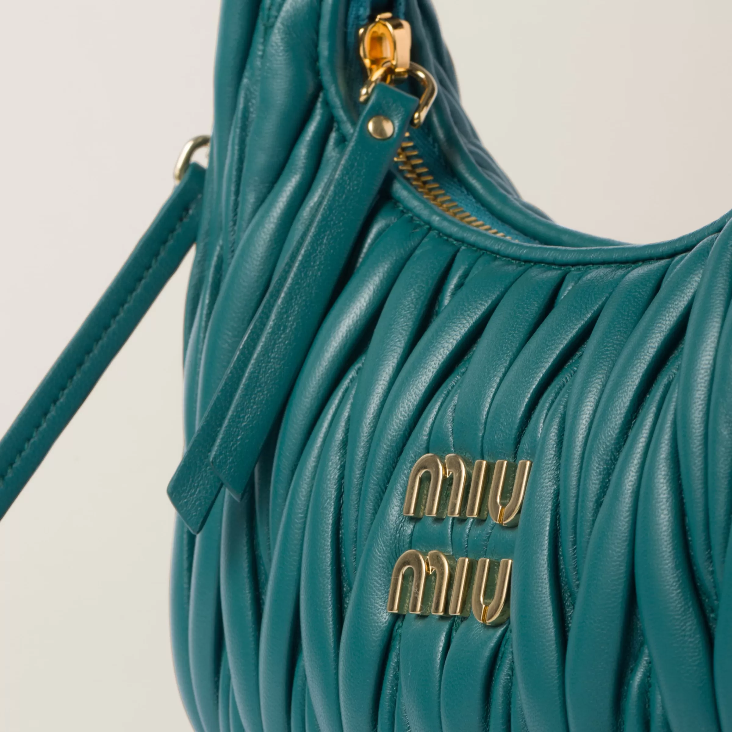 Miu Miu Wander Matelassé Nappa Leather Hobo Bag |