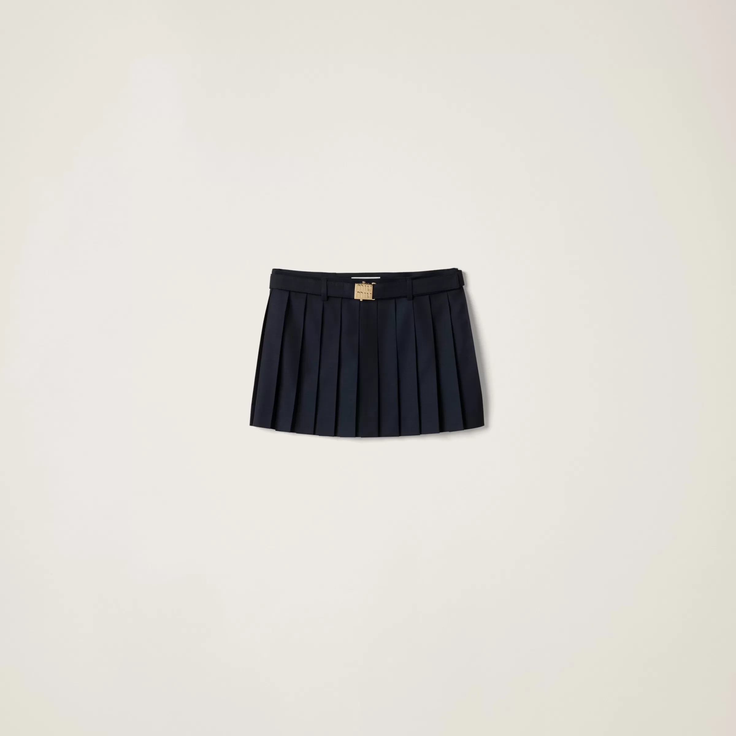 Miu Miu Pleated Batavia Miniskirt |