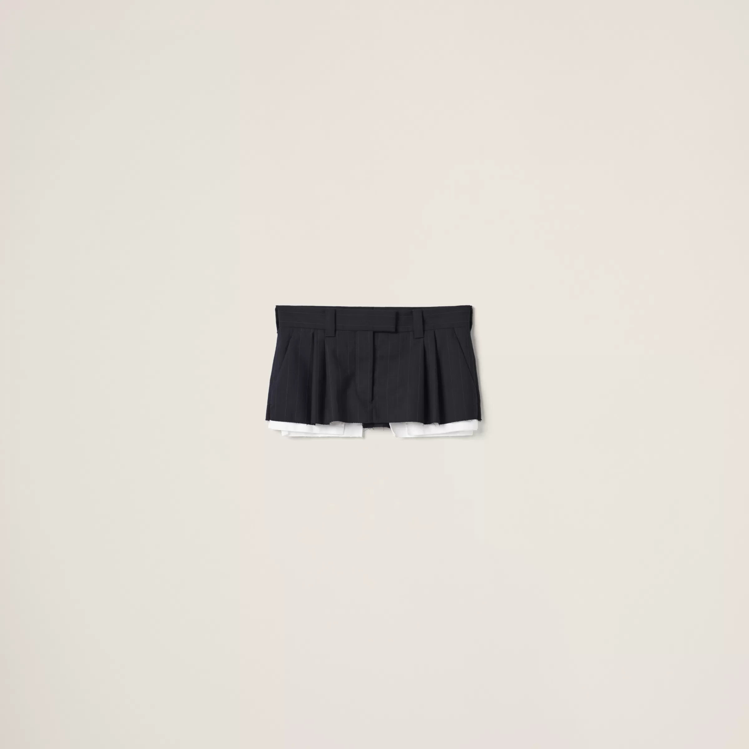 Miu Miu Pleated Pinstripe Miniskirt |