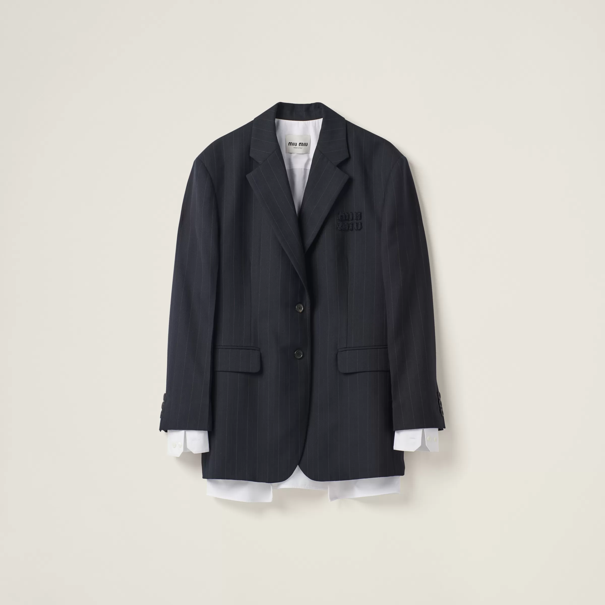 Miu Miu Single-breasted Pinstripe Jacket |