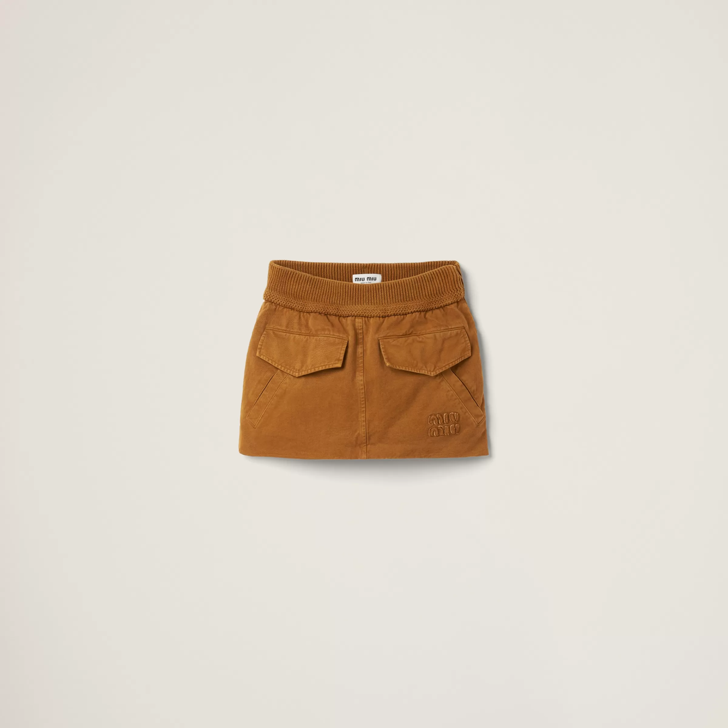Miu Miu Garment-dyed Gabardine Miniskirt |