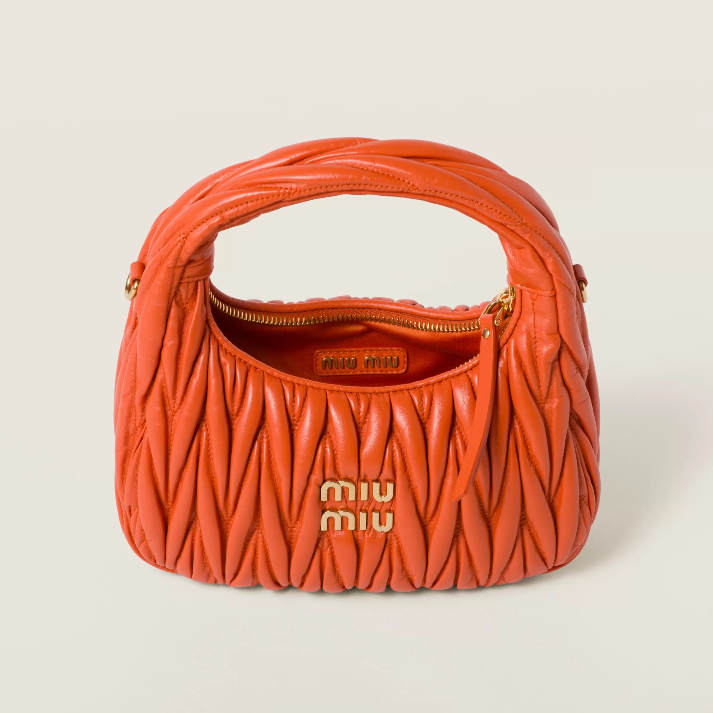 Miu Miu Wander Matelassé Nappa Leather Hobo Bag |