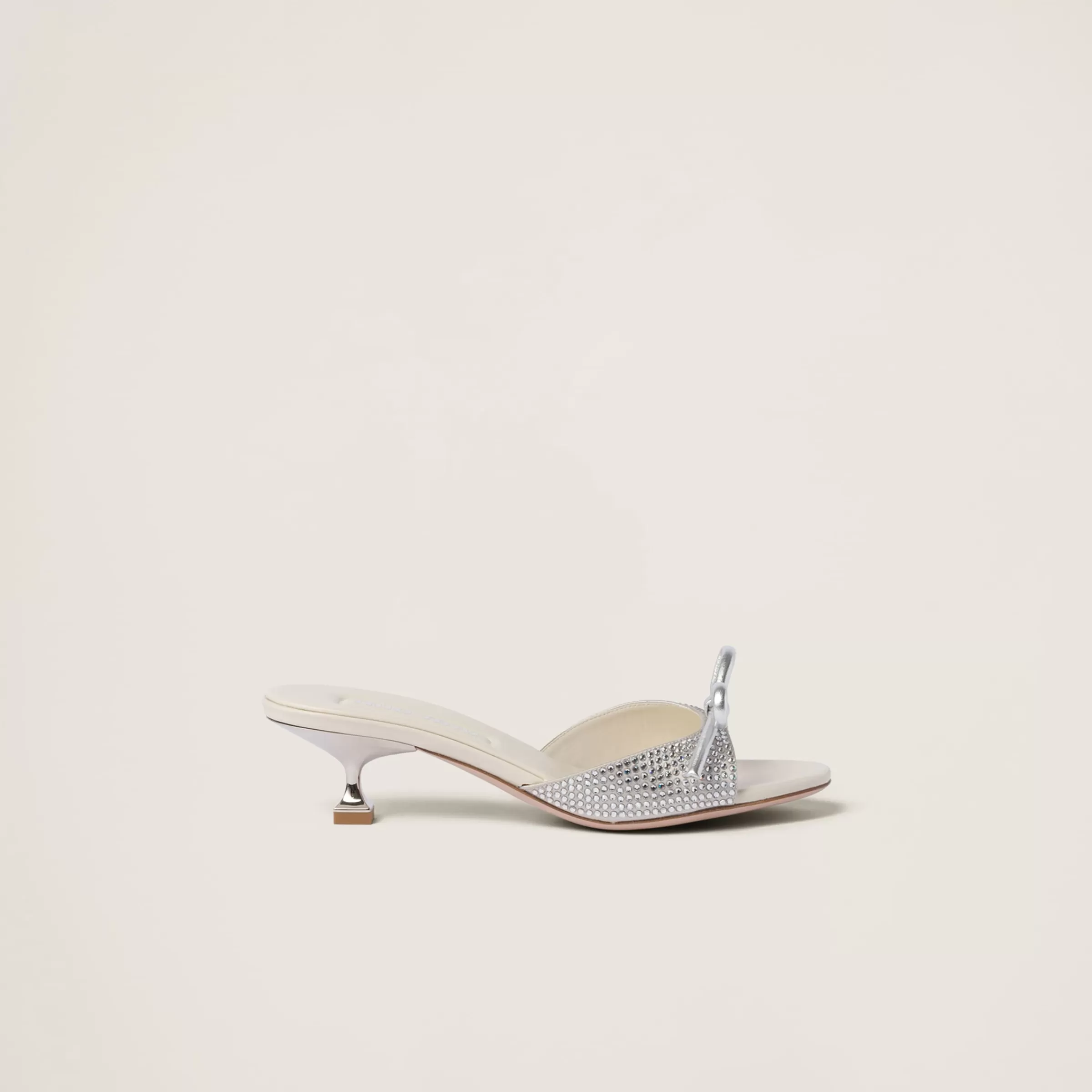 Miu Miu Satin Sandals With Artificial Crystals |