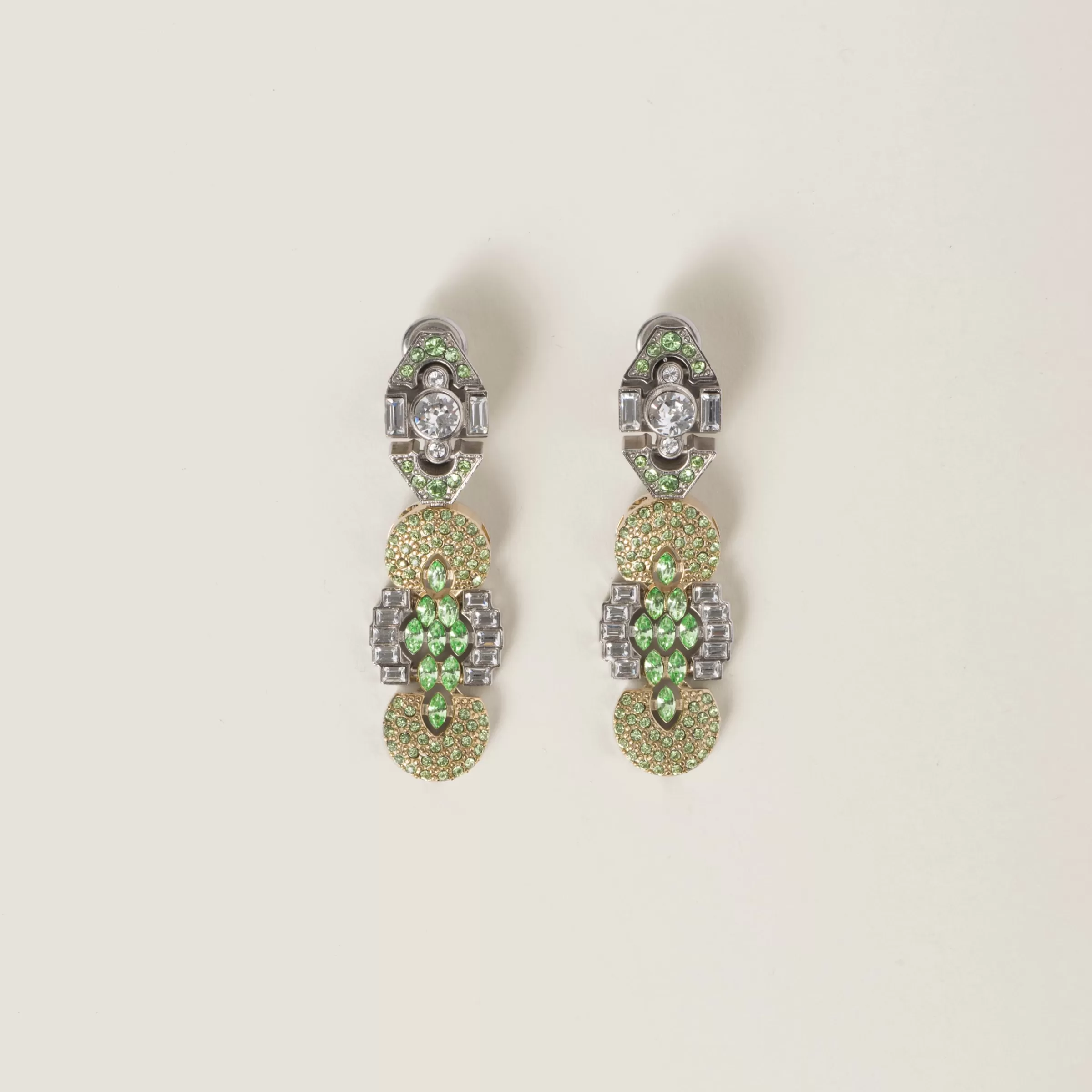 Miu Miu Metal Earrings With Crystals |
