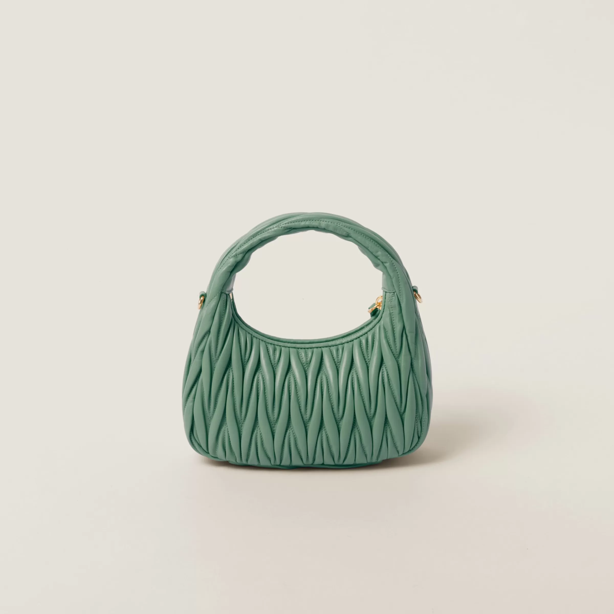 Miu Miu Wander Matelassé Nappa Leather Hobo Bag |