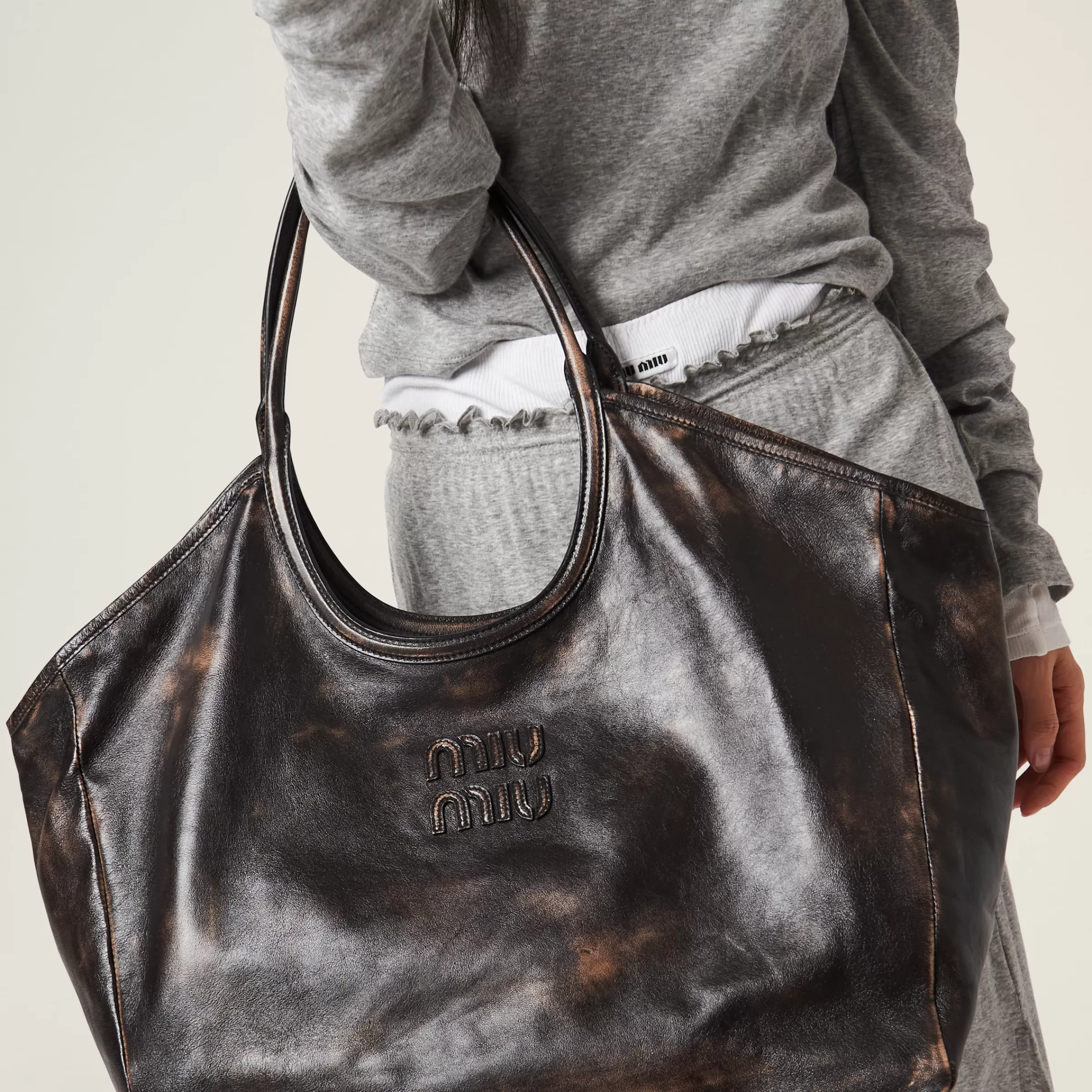 Miu Miu Leather Tote Bag |