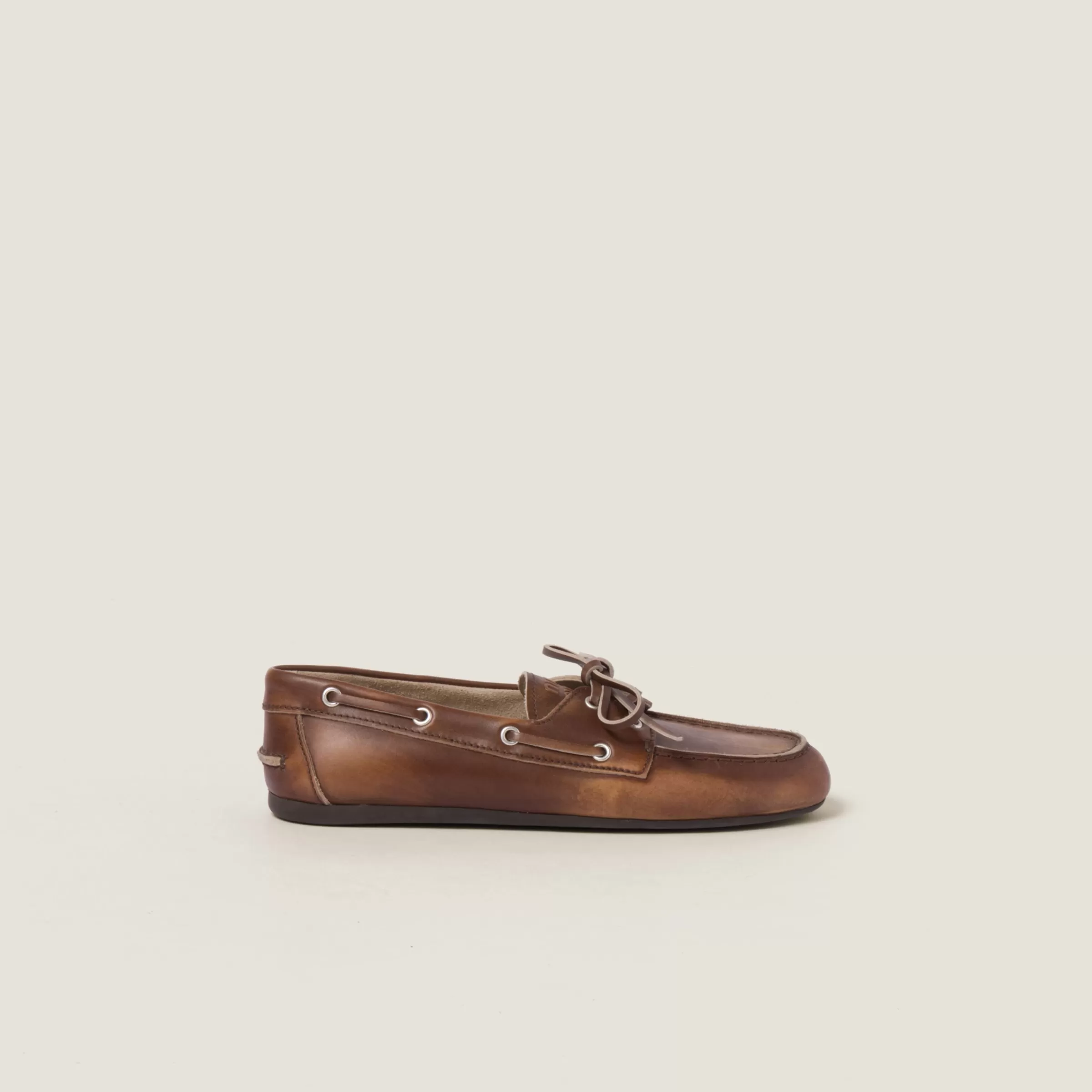 Miu Miu Unlined Bleached Leather Loafers |