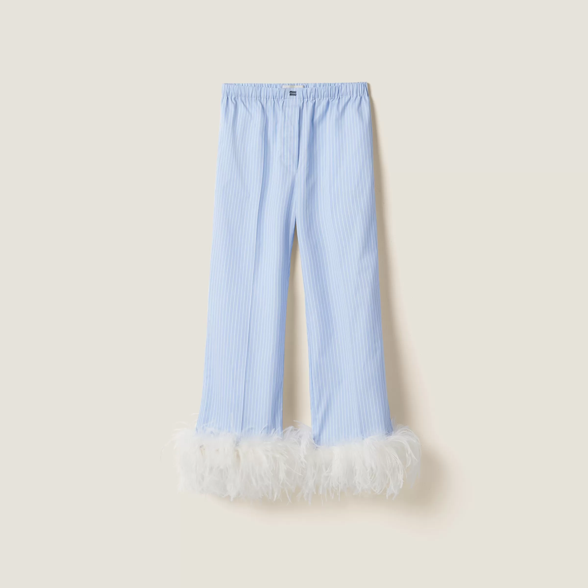 Miu Miu Striped Cotton Pajama Pants |