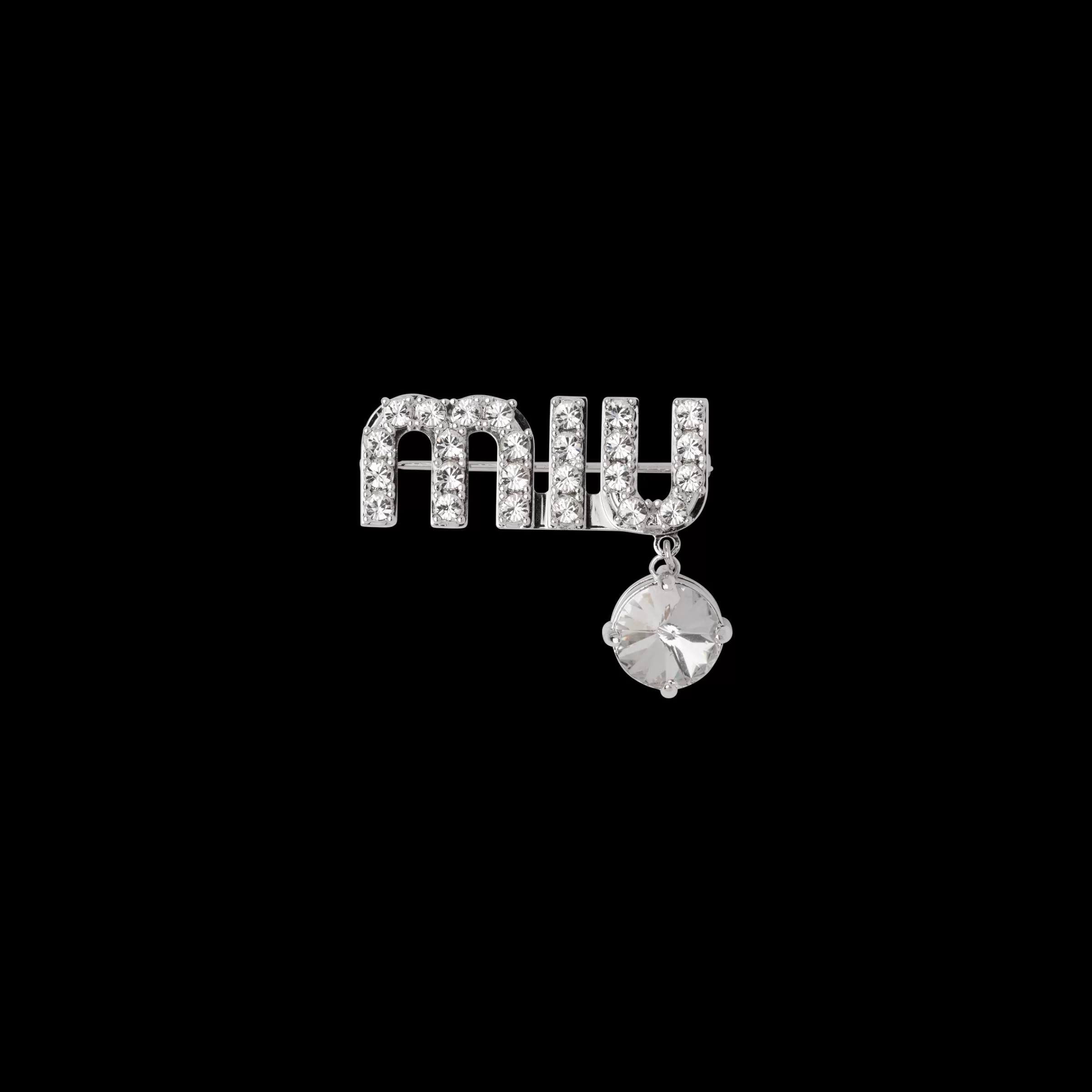 Miu Miu Brooch With Crystal Pendant |