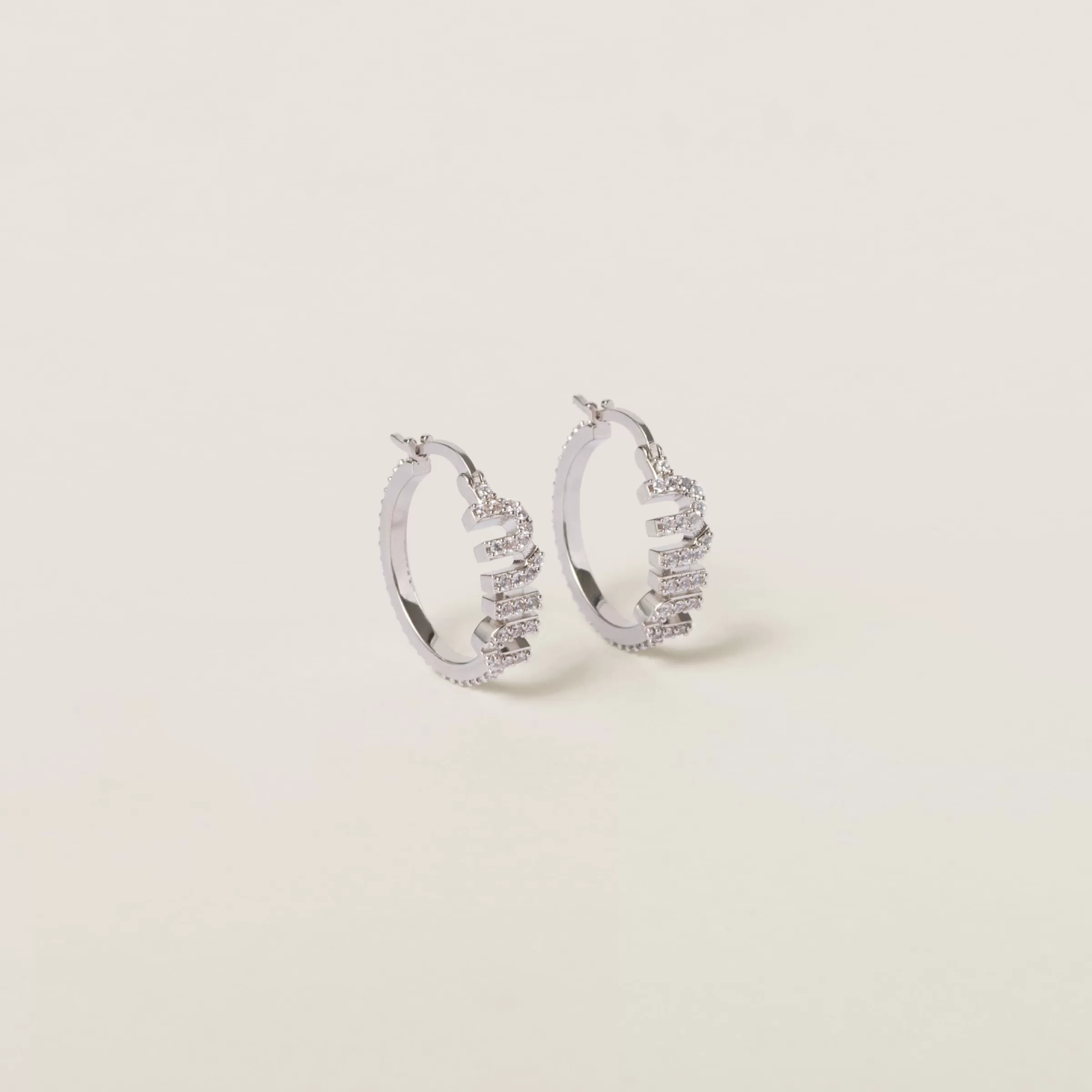 Miu Miu Metal Earrings With Artificial Crystals |