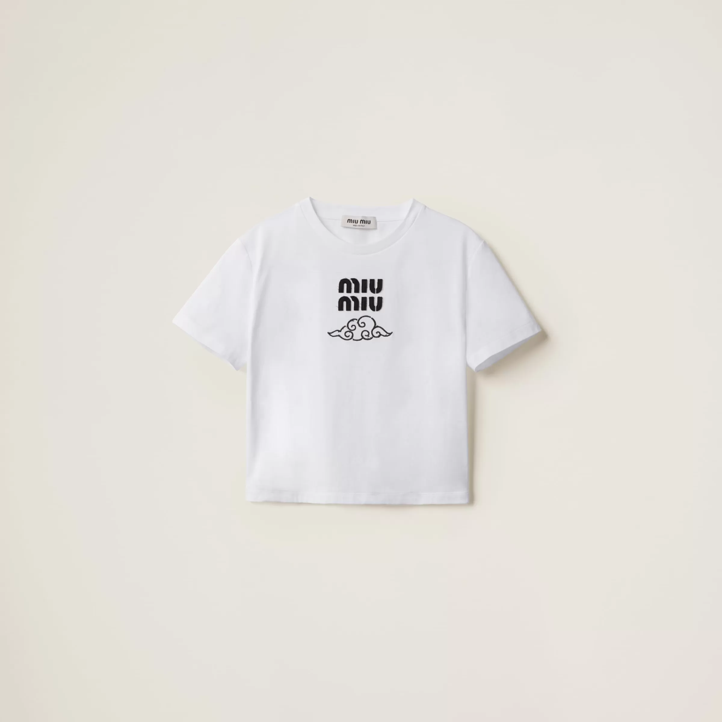 Miu Miu Embroidered Cotton T-shirt |