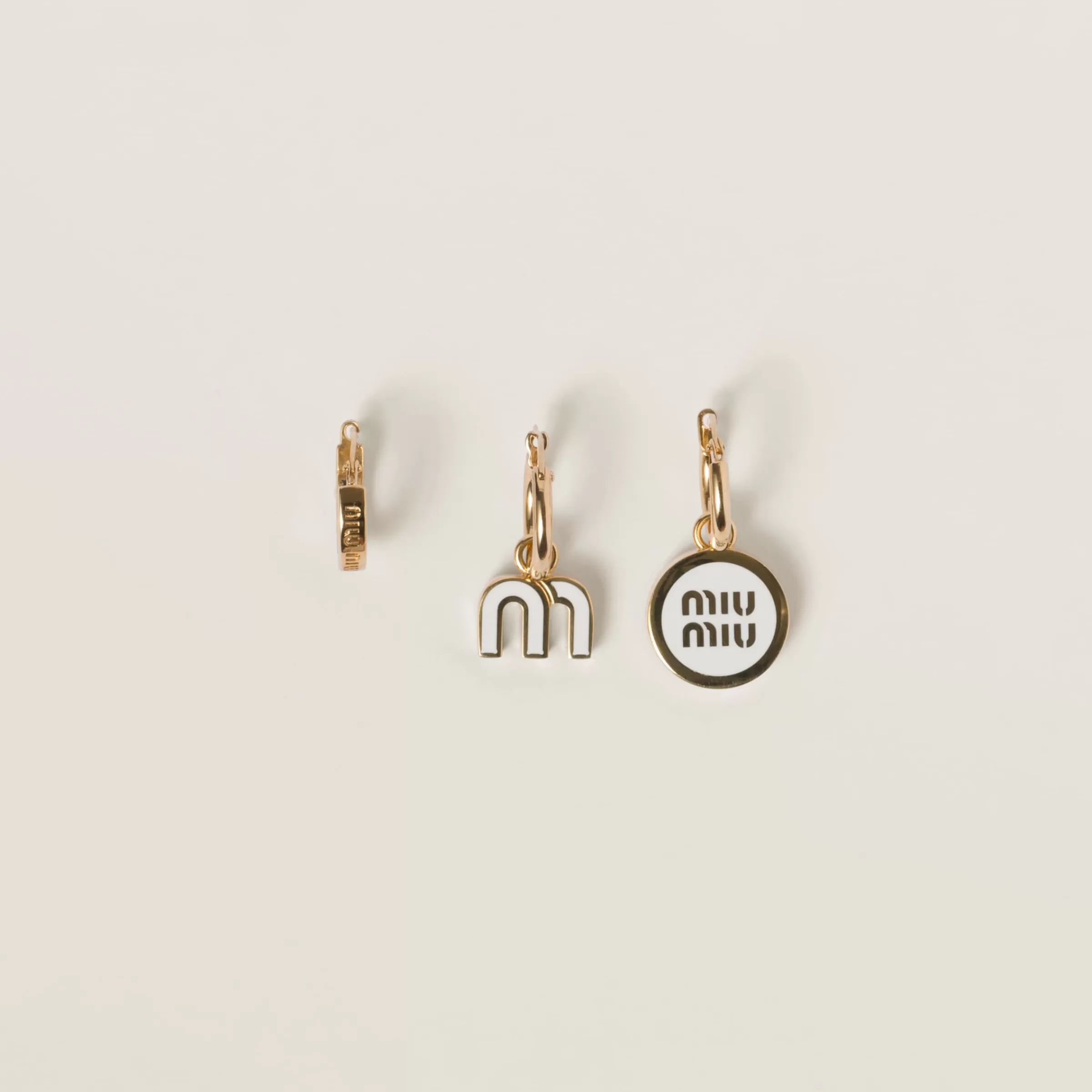 Miu Miu Set Of Enameled Metal Earrings |