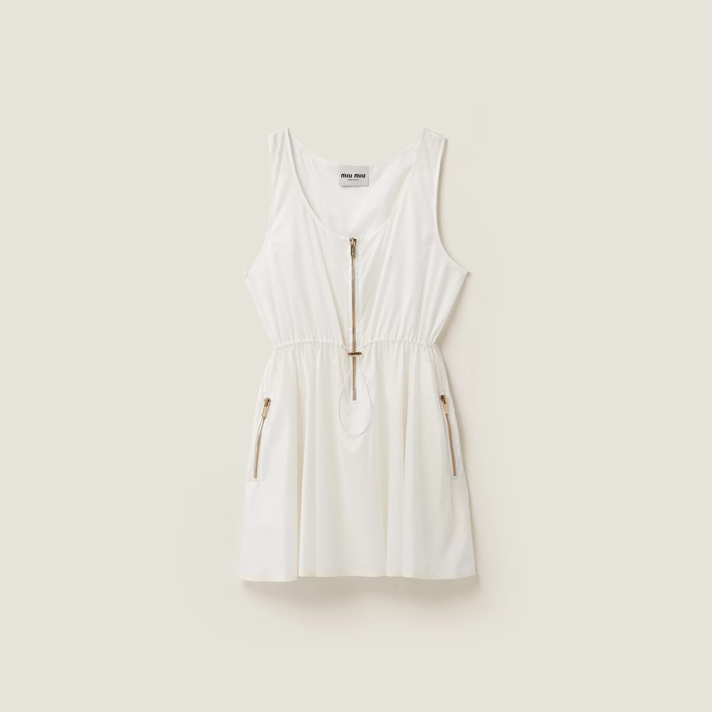 Miu Miu Sleeveless Technical Silk Dress |