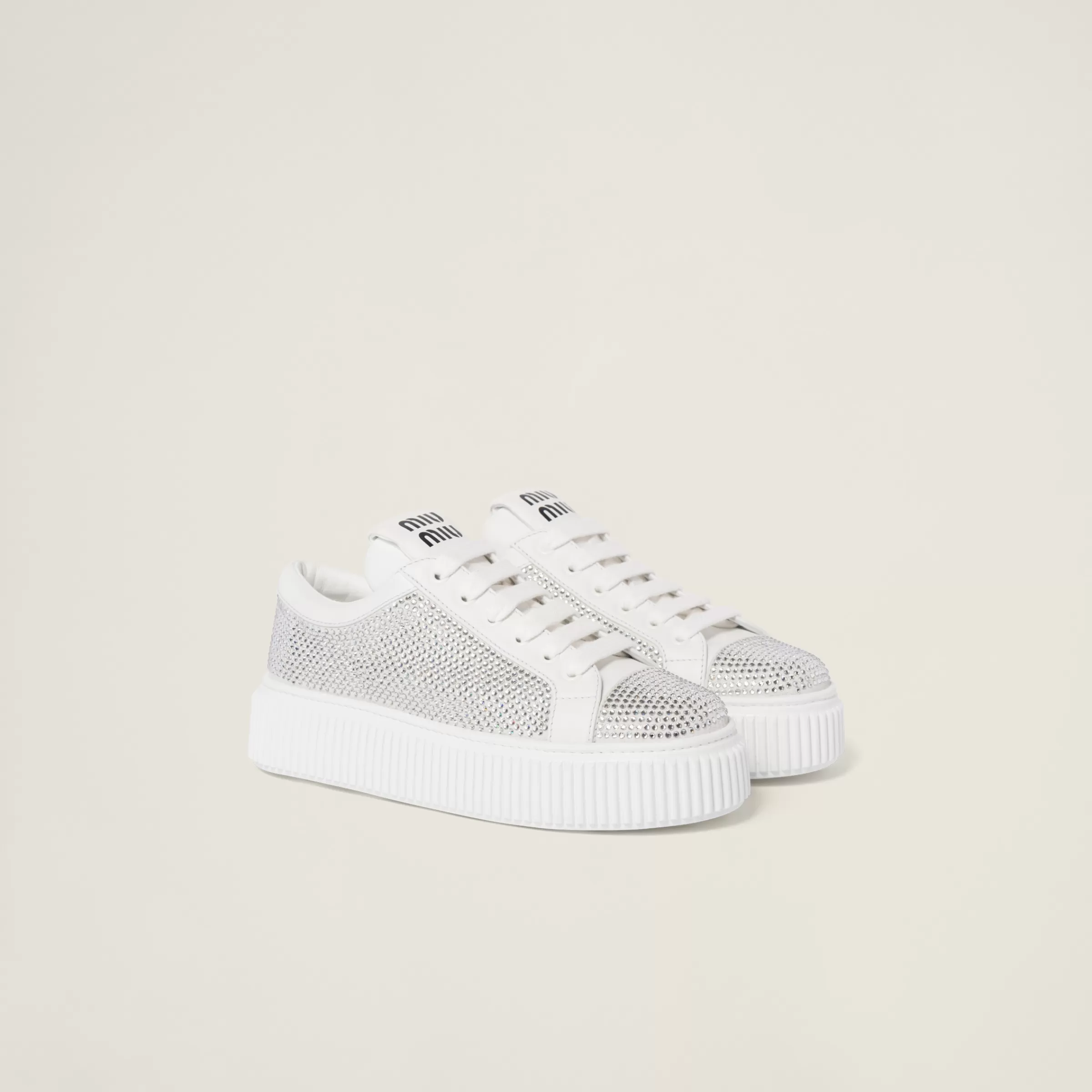Miu Miu Suede And Smooth Leather Sneakers |